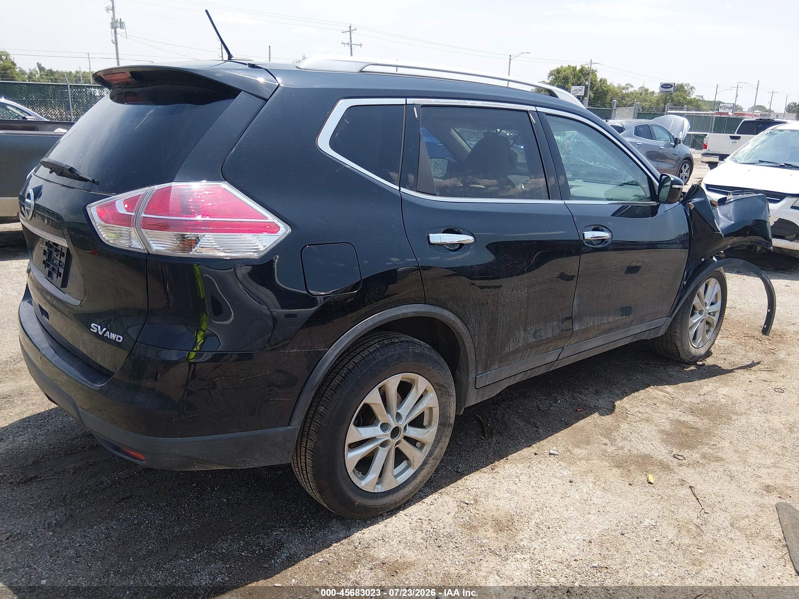 2015 Nissan Rogue Sv Black vin: 5N1AT2MV2FC896205