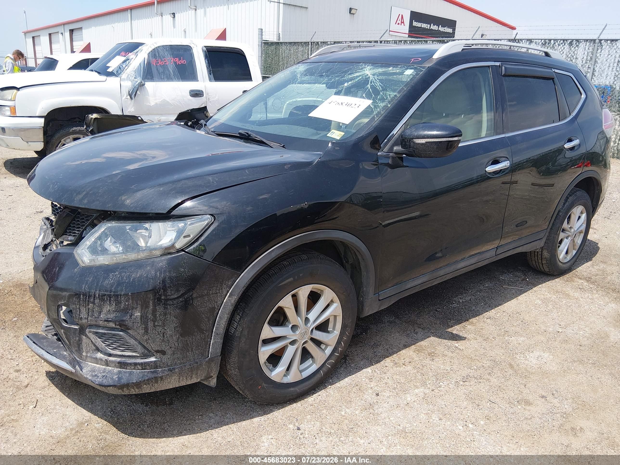 2015 Nissan Rogue Sv Black vin: 5N1AT2MV2FC896205