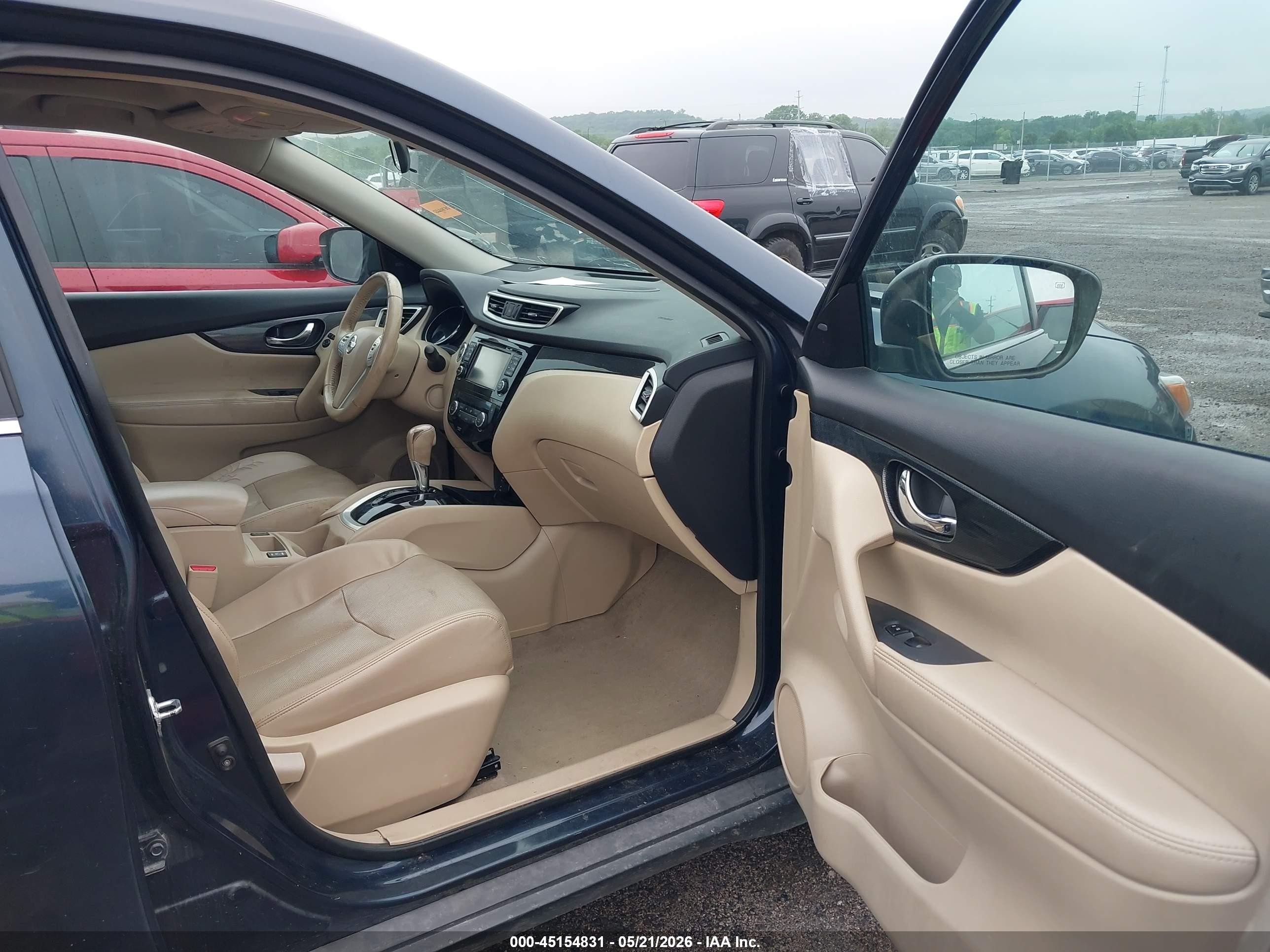2015 Nissan Rogue Sl Blue vin: 5N1AT2MV2FC898892