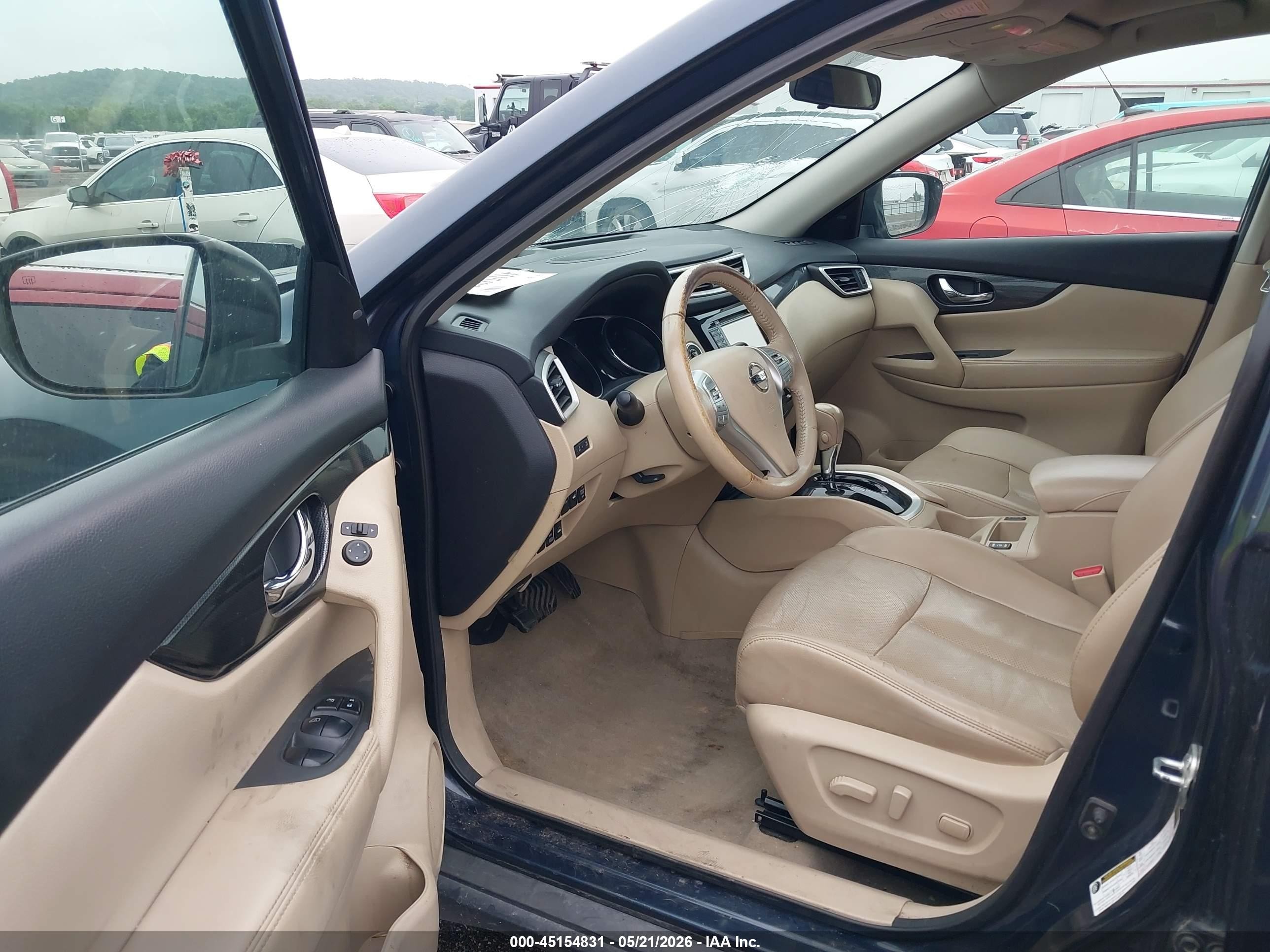2015 Nissan Rogue Sl Blue vin: 5N1AT2MV2FC898892