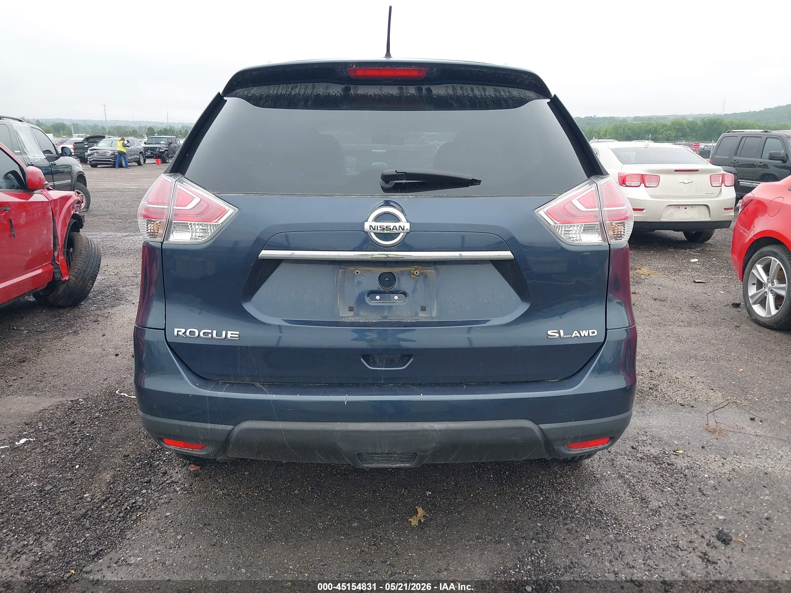 2015 Nissan Rogue Sl Blue vin: 5N1AT2MV2FC898892