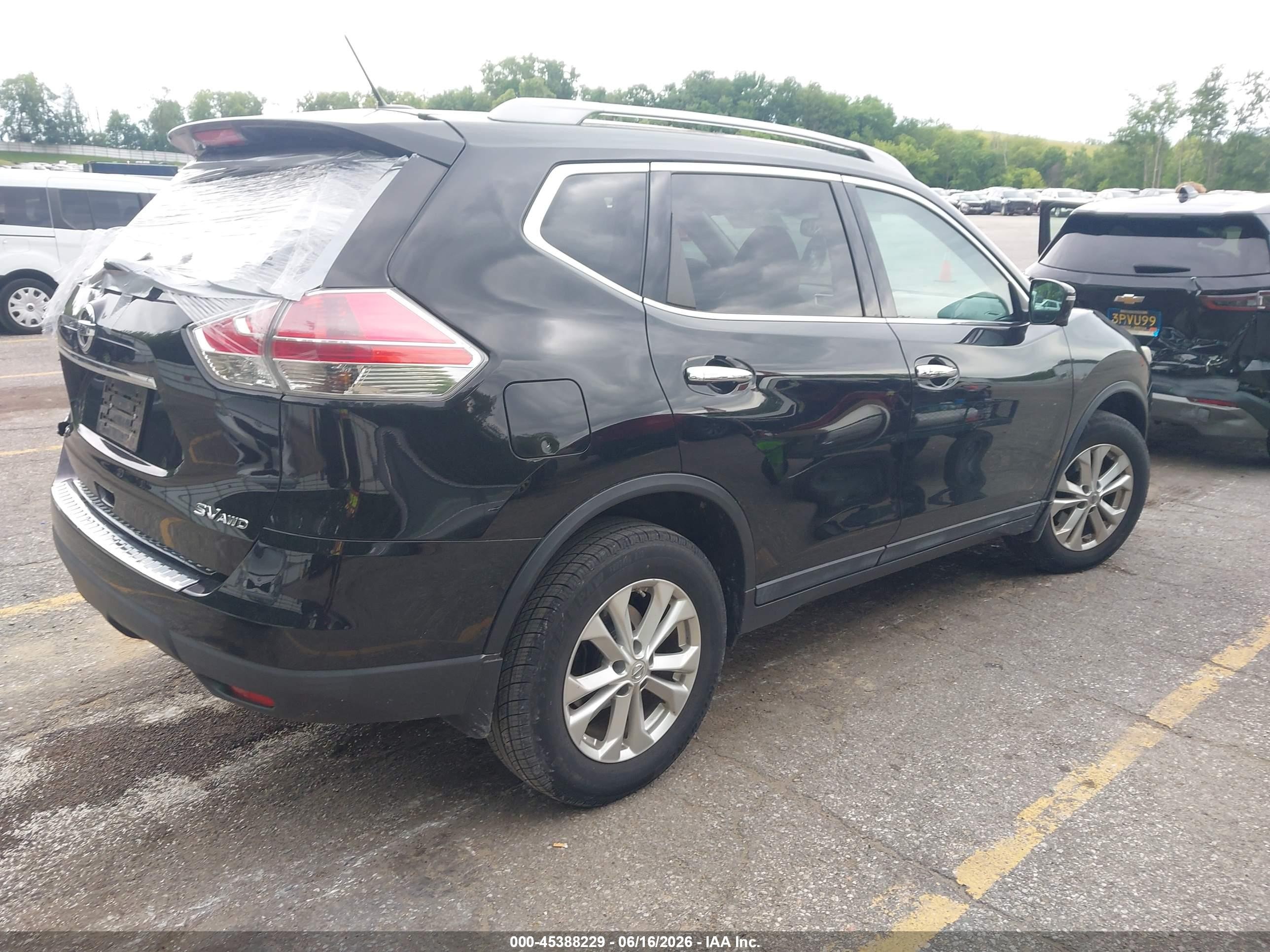 2015 Nissan Rogue Sv Black vin: 5N1AT2MV2FC900995