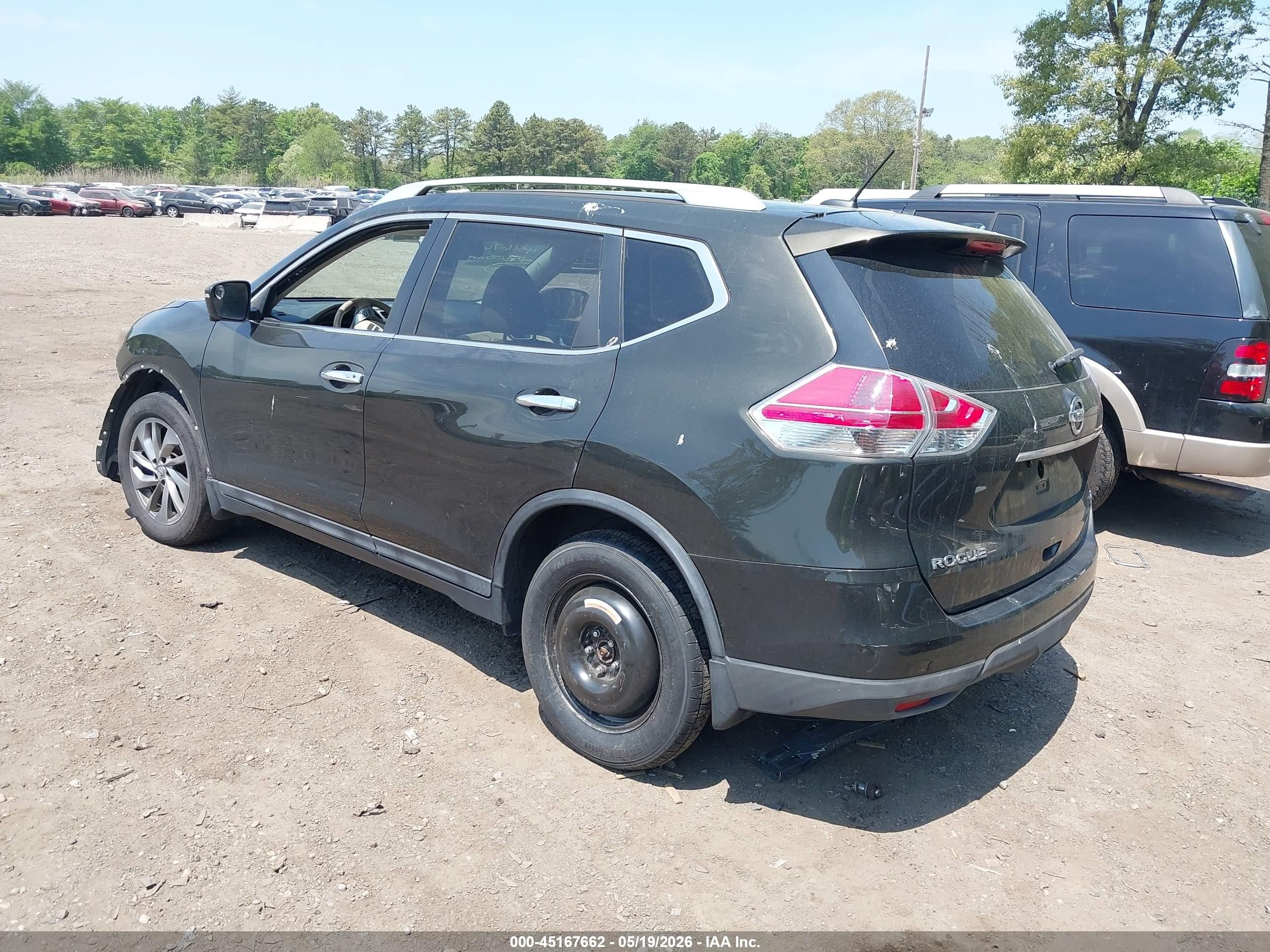 2015 Nissan Rogue Sl Green vin: 5N1AT2MV2FC904657