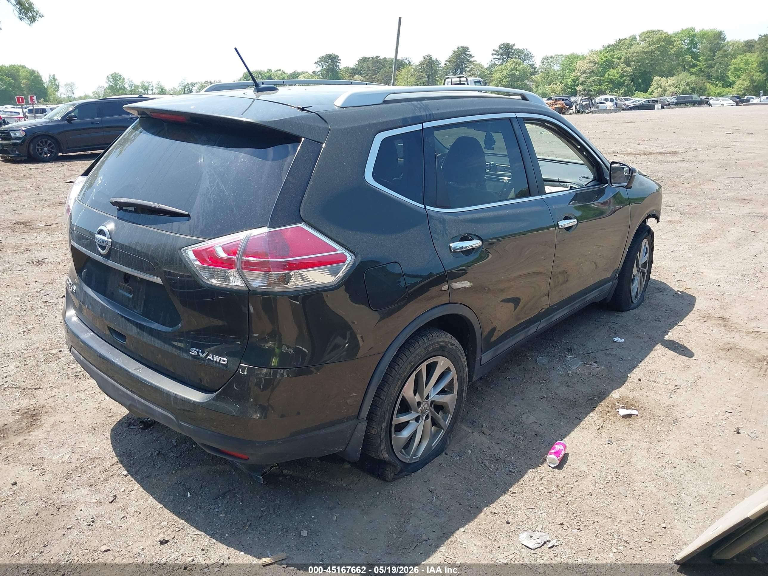 2015 Nissan Rogue Sl Green vin: 5N1AT2MV2FC904657
