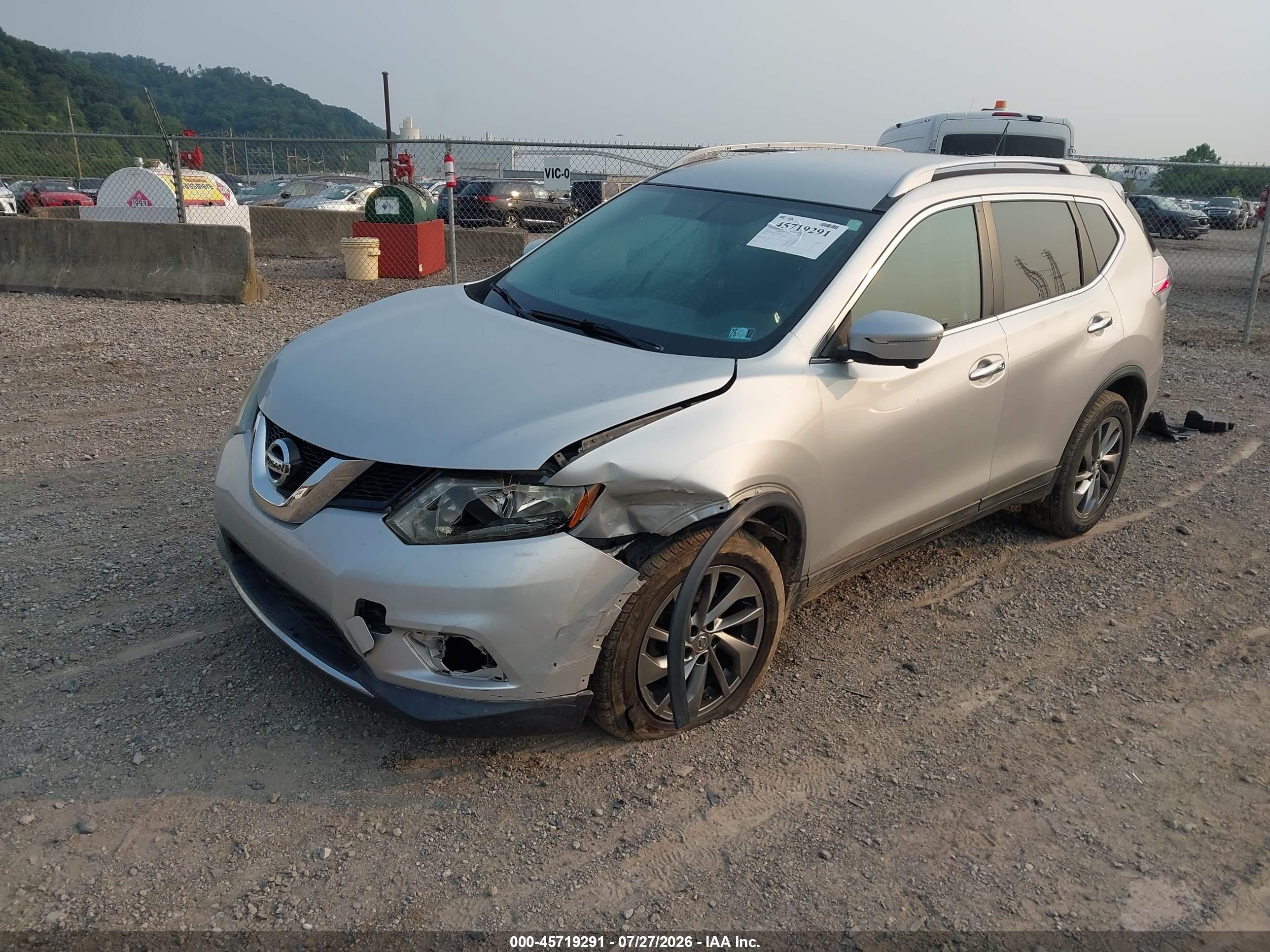 2015 Nissan Rogue Sl Silver vin: 5N1AT2MV2FC906456