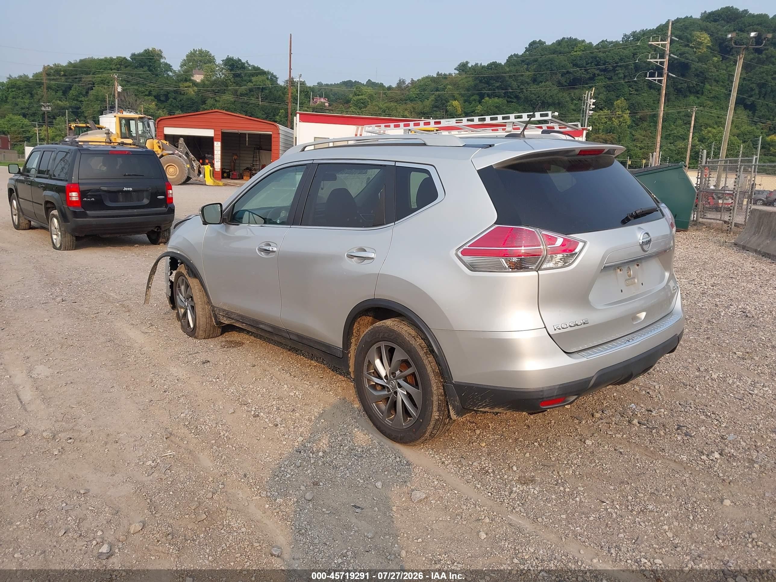 2015 Nissan Rogue Sl Silver vin: 5N1AT2MV2FC906456