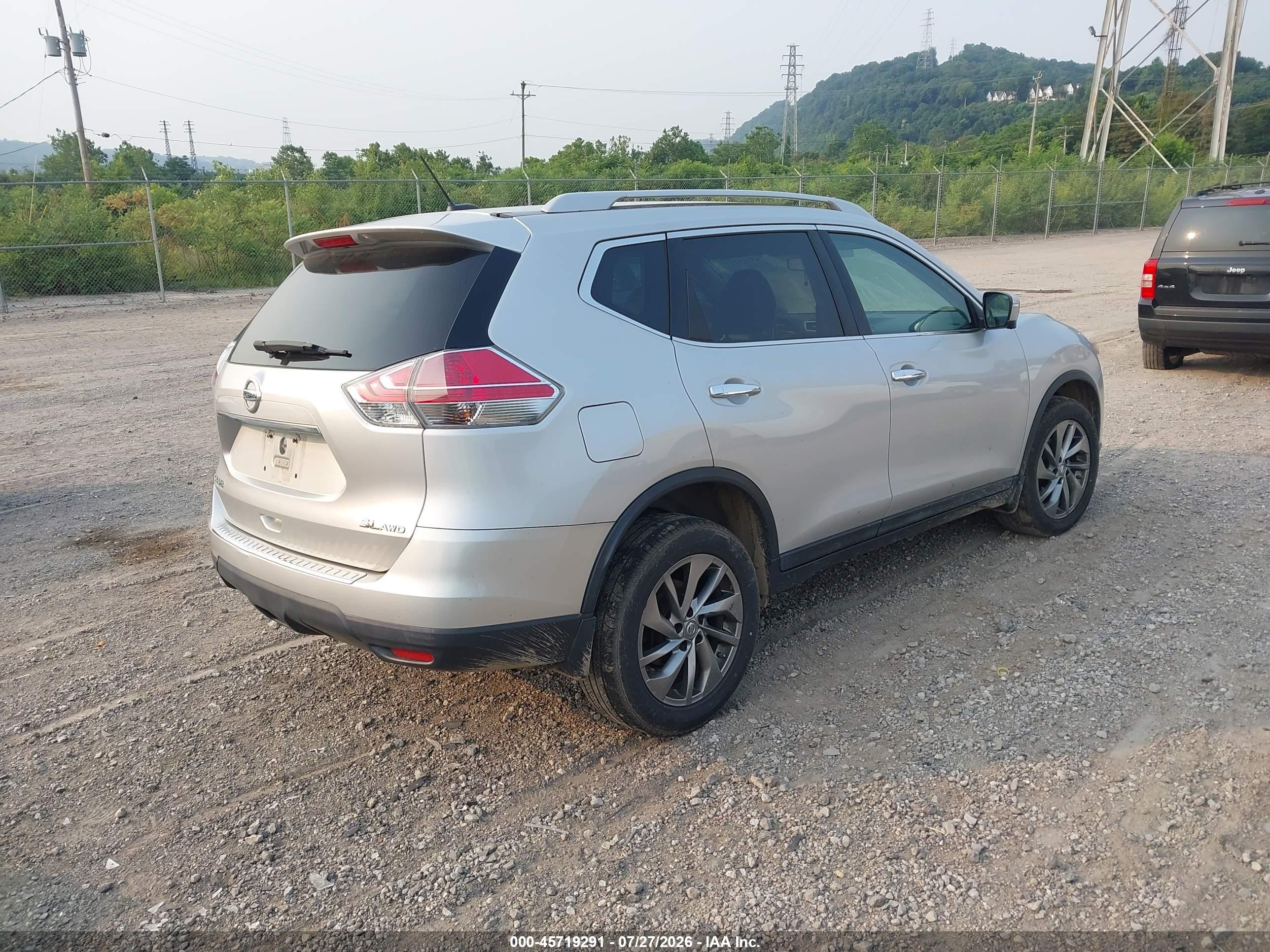 2015 Nissan Rogue Sl Silver vin: 5N1AT2MV2FC906456