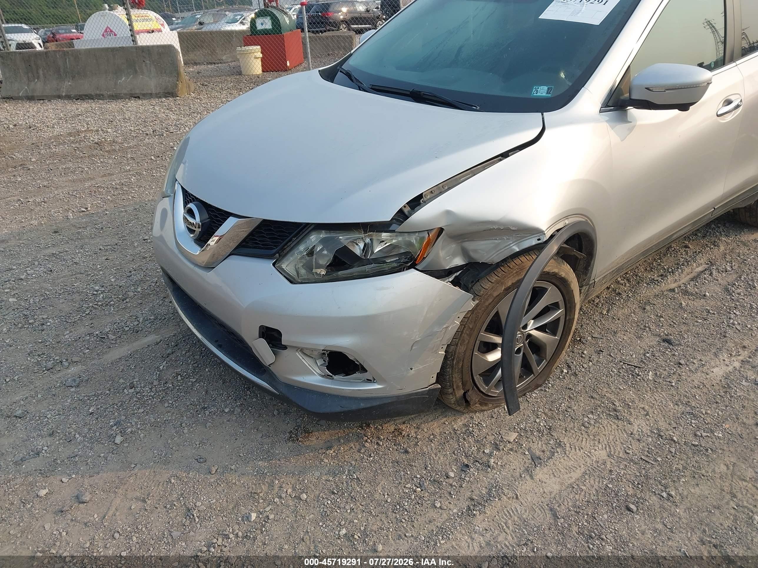 2015 Nissan Rogue Sl Silver vin: 5N1AT2MV2FC906456