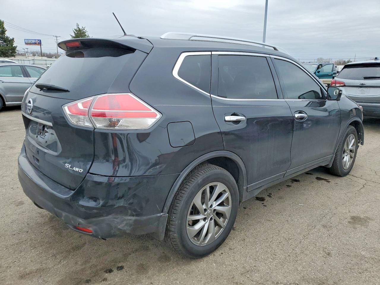 2015 Nissan Rogue Sl Black vin: 5N1AT2MV2FC910359