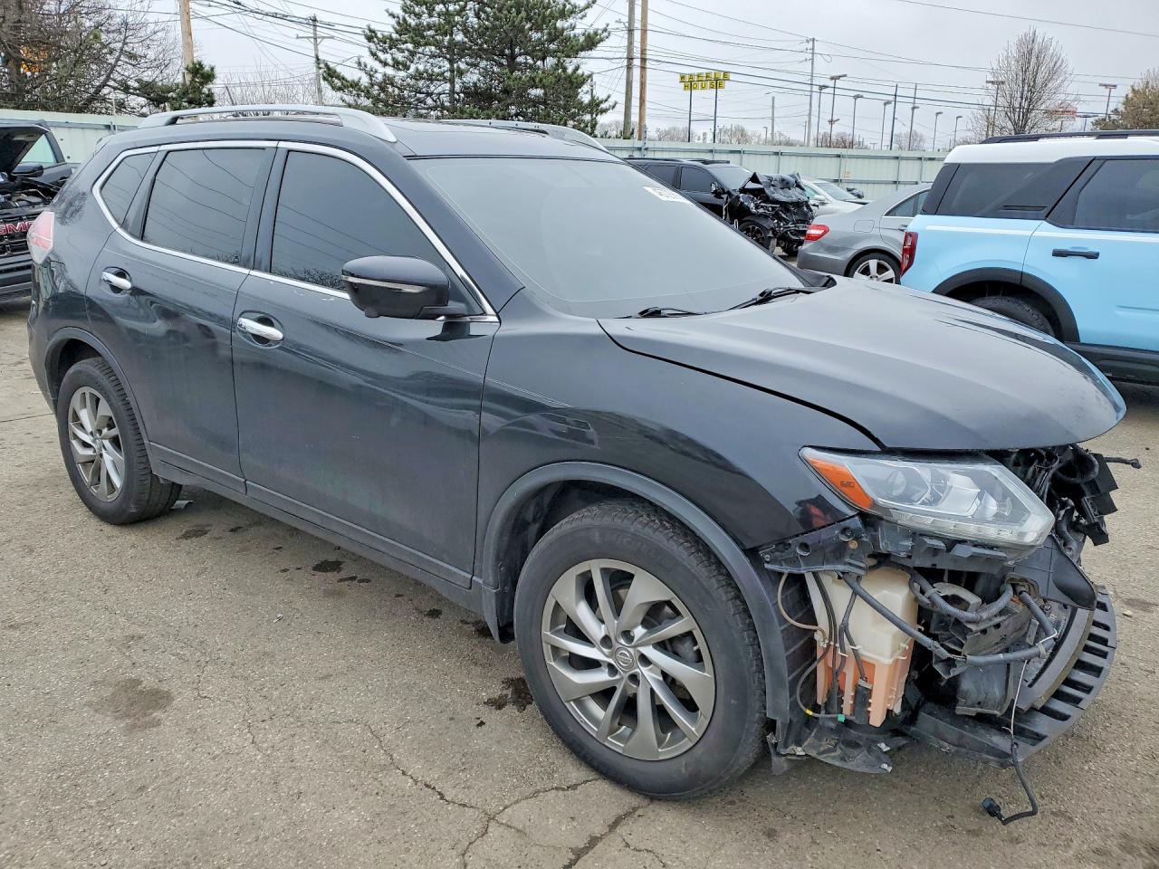 2015 Nissan Rogue Sl Black vin: 5N1AT2MV2FC910359