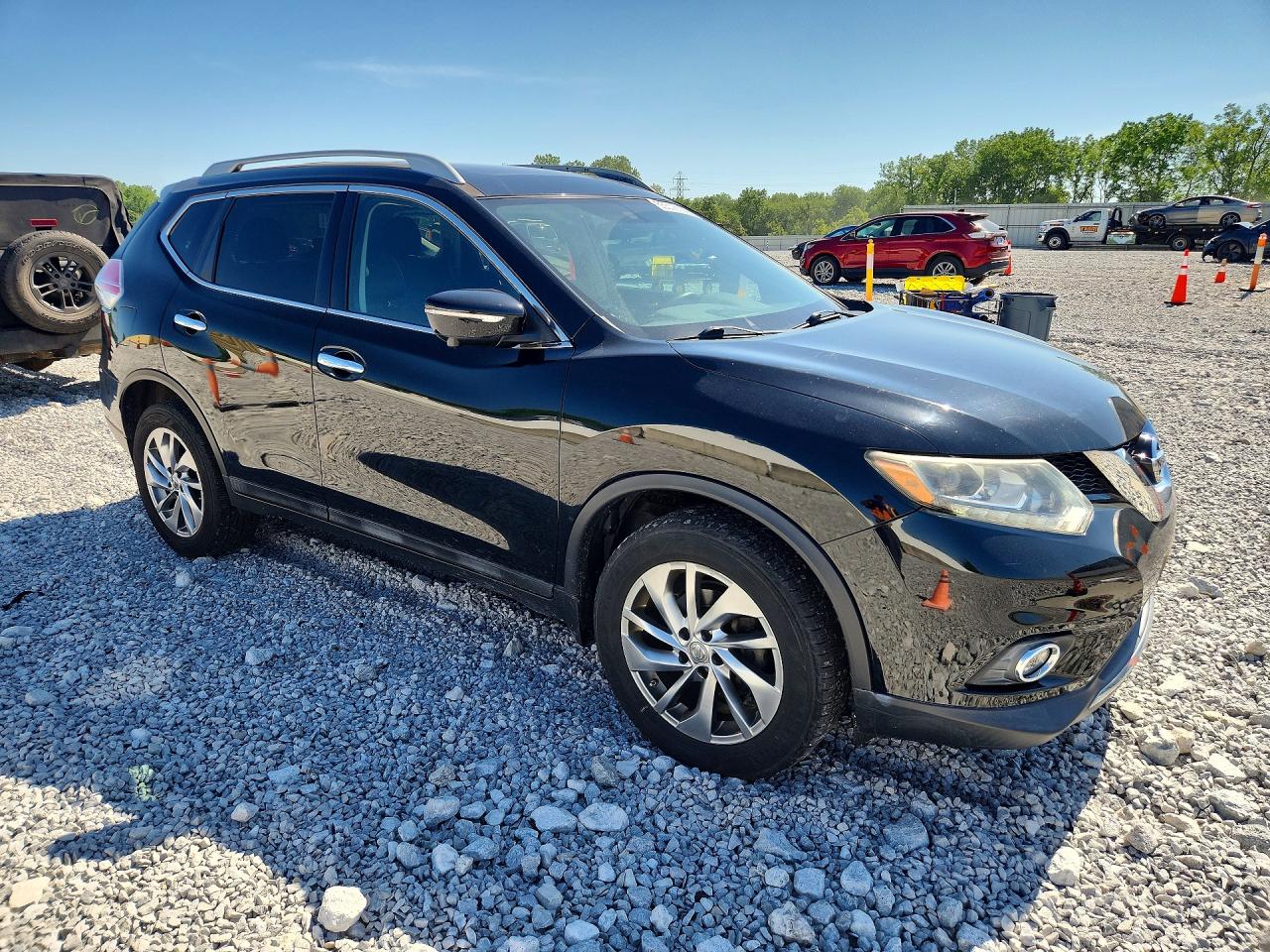 2015 Nissan Rogue Sl Black vin: 5N1AT2MV2FC915707