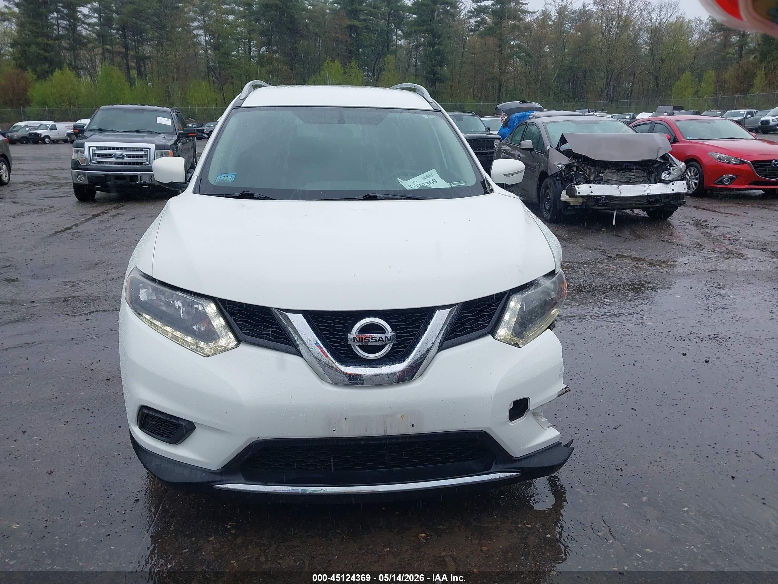 2015 Nissan Rogue Sv White vin: 5N1AT2MV2FC916565