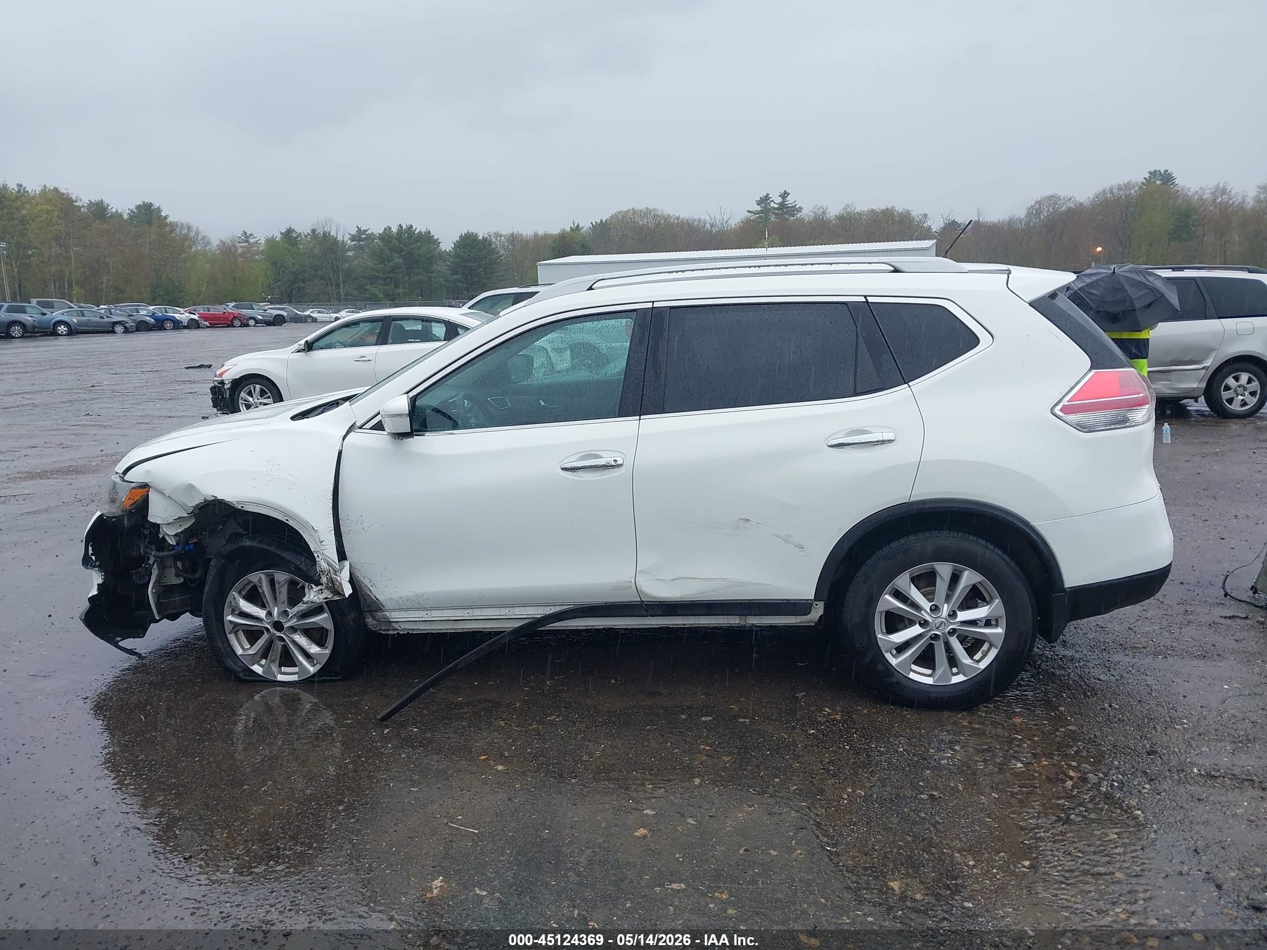 2015 Nissan Rogue Sv White vin: 5N1AT2MV2FC916565