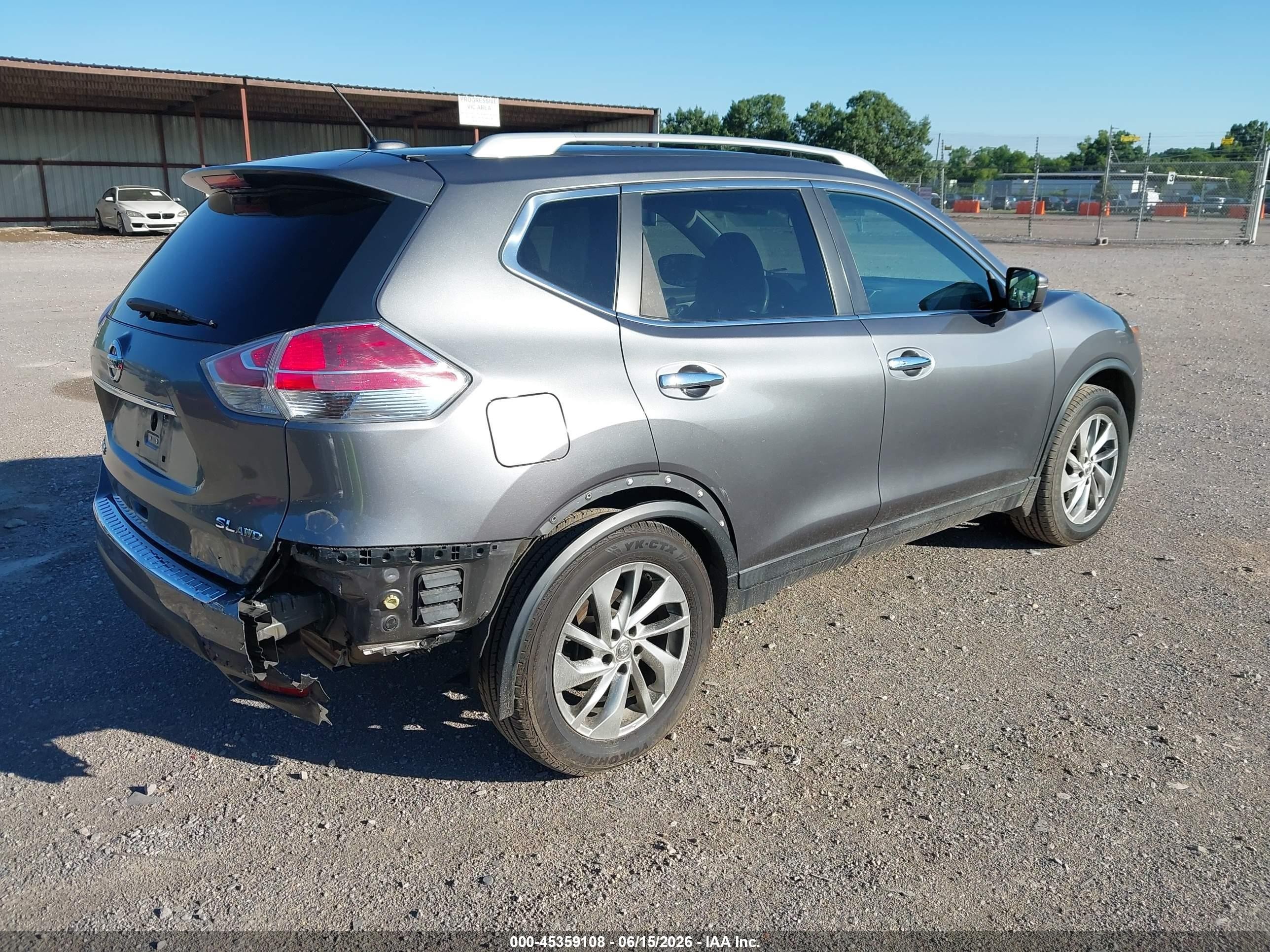 2015 Nissan Rogue Sl Gray vin: 5N1AT2MV2FC924486