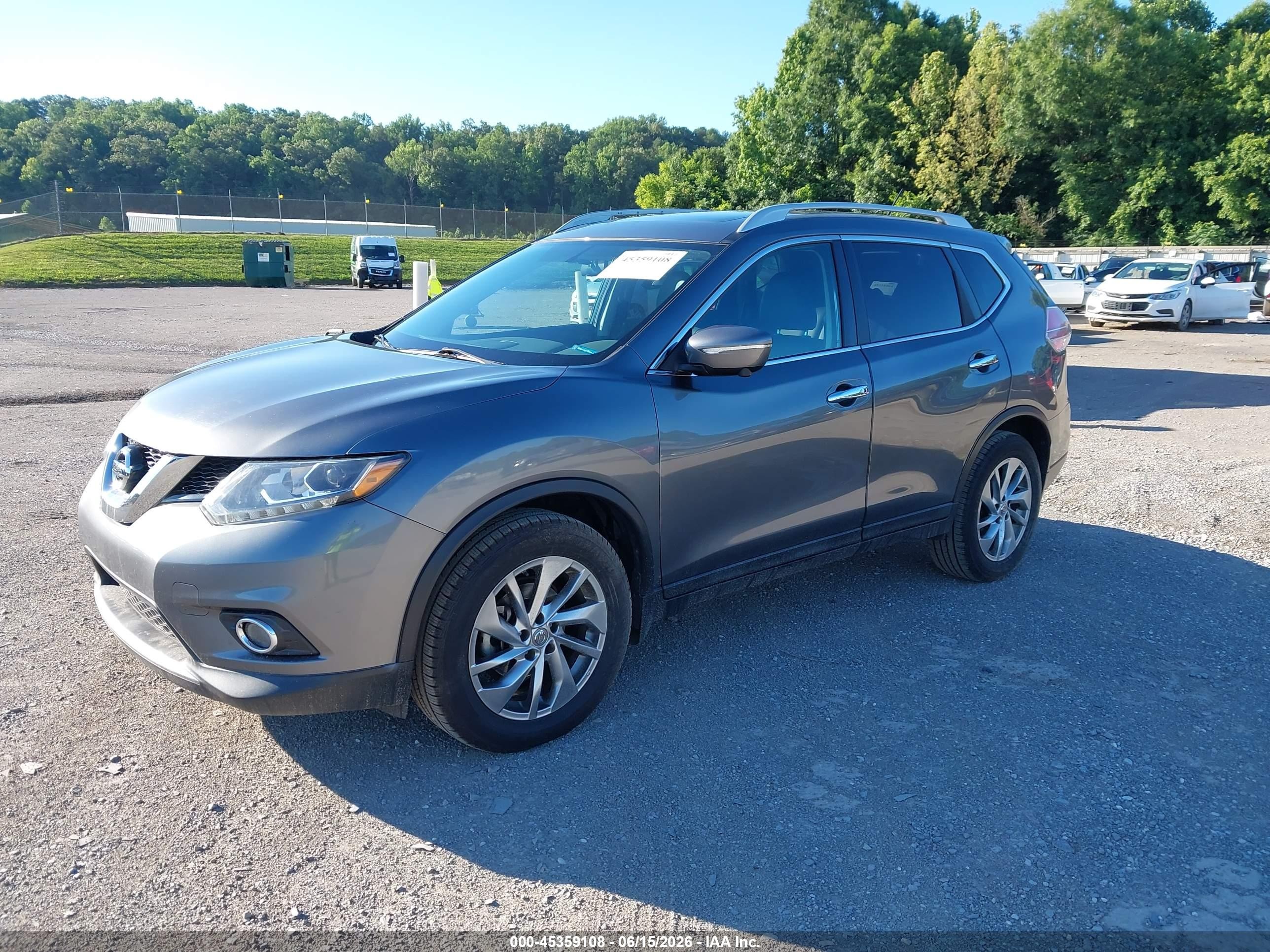2015 Nissan Rogue Sl Gray vin: 5N1AT2MV2FC924486