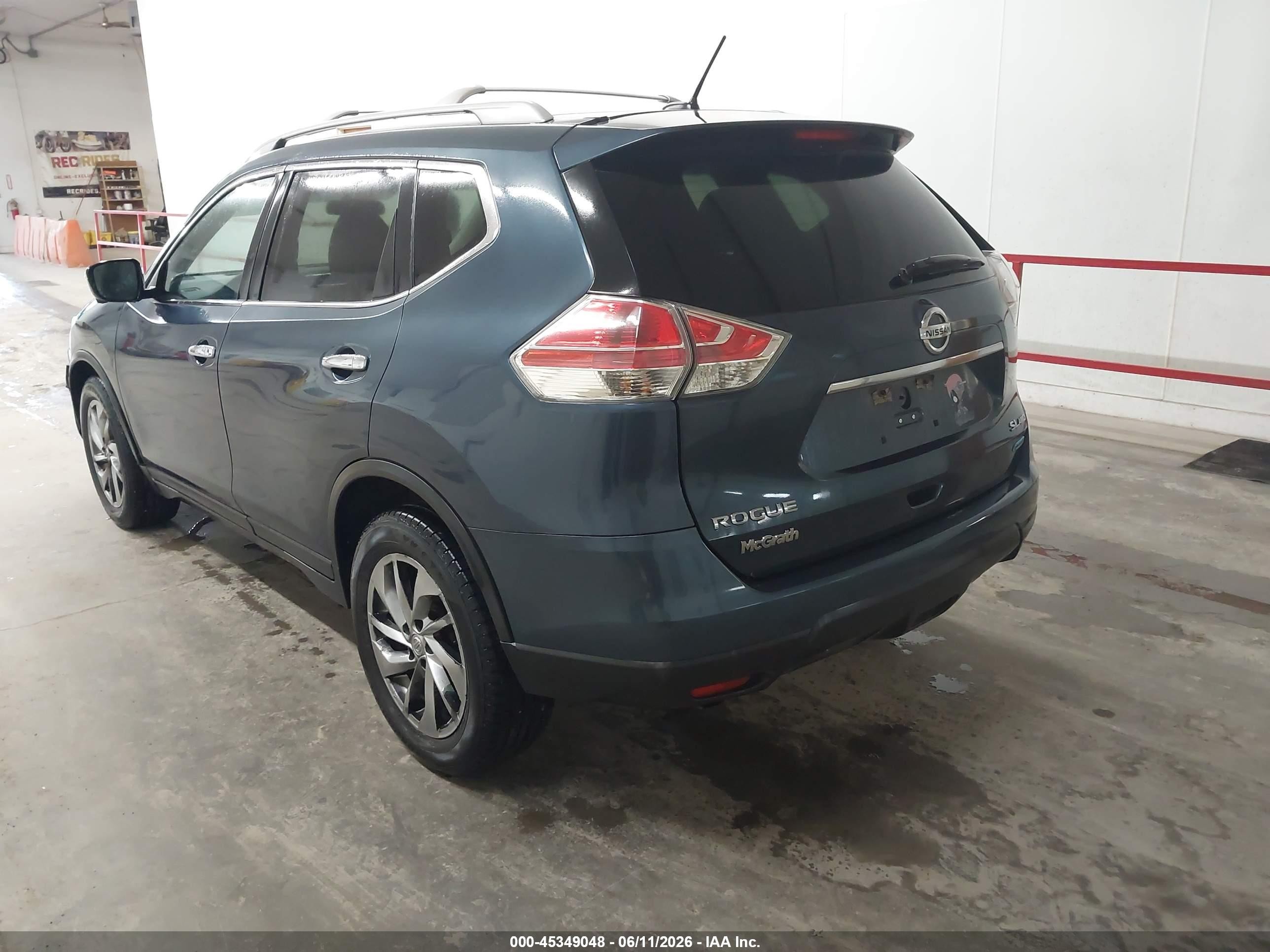 2014 Nissan Rogue Sl Blue vin: 5N1AT2MV3EC791705
