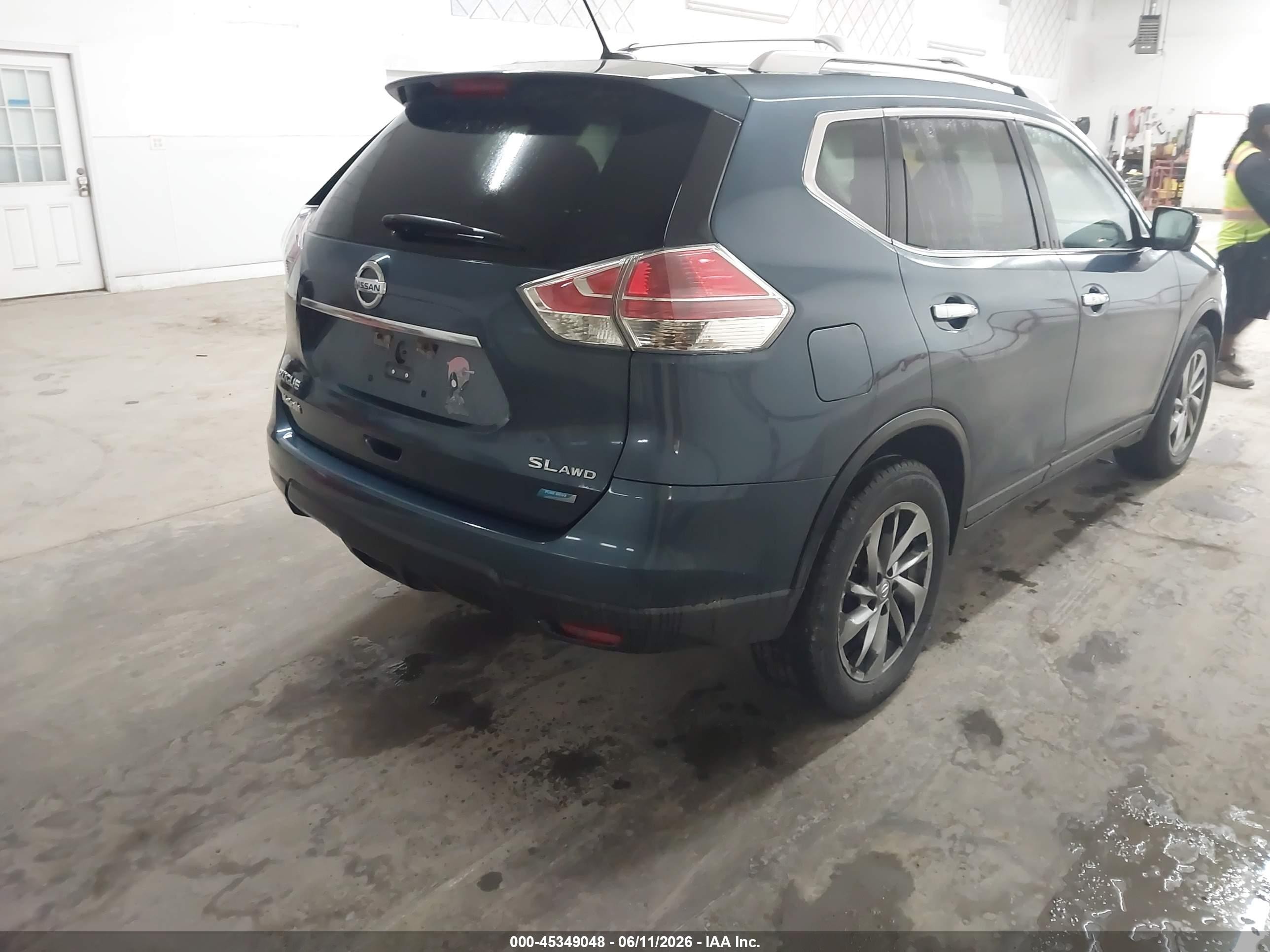 2014 Nissan Rogue Sl Blue vin: 5N1AT2MV3EC791705