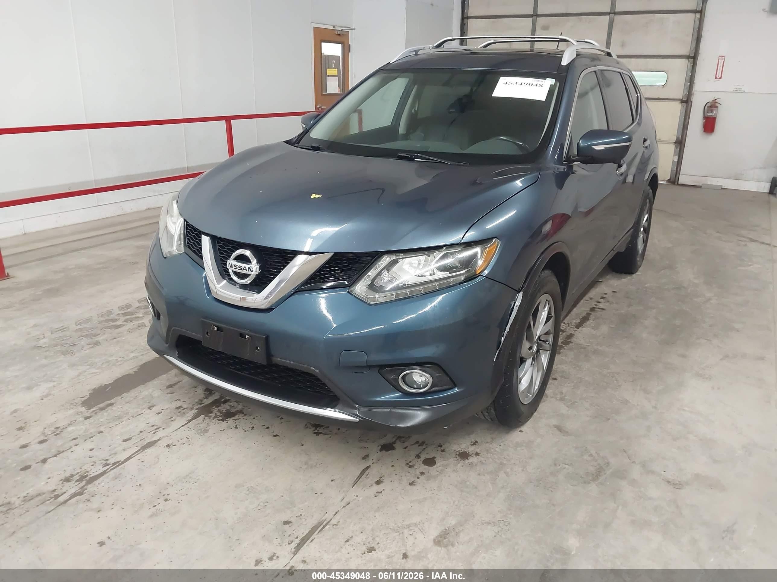 2014 Nissan Rogue Sl Blue vin: 5N1AT2MV3EC791705