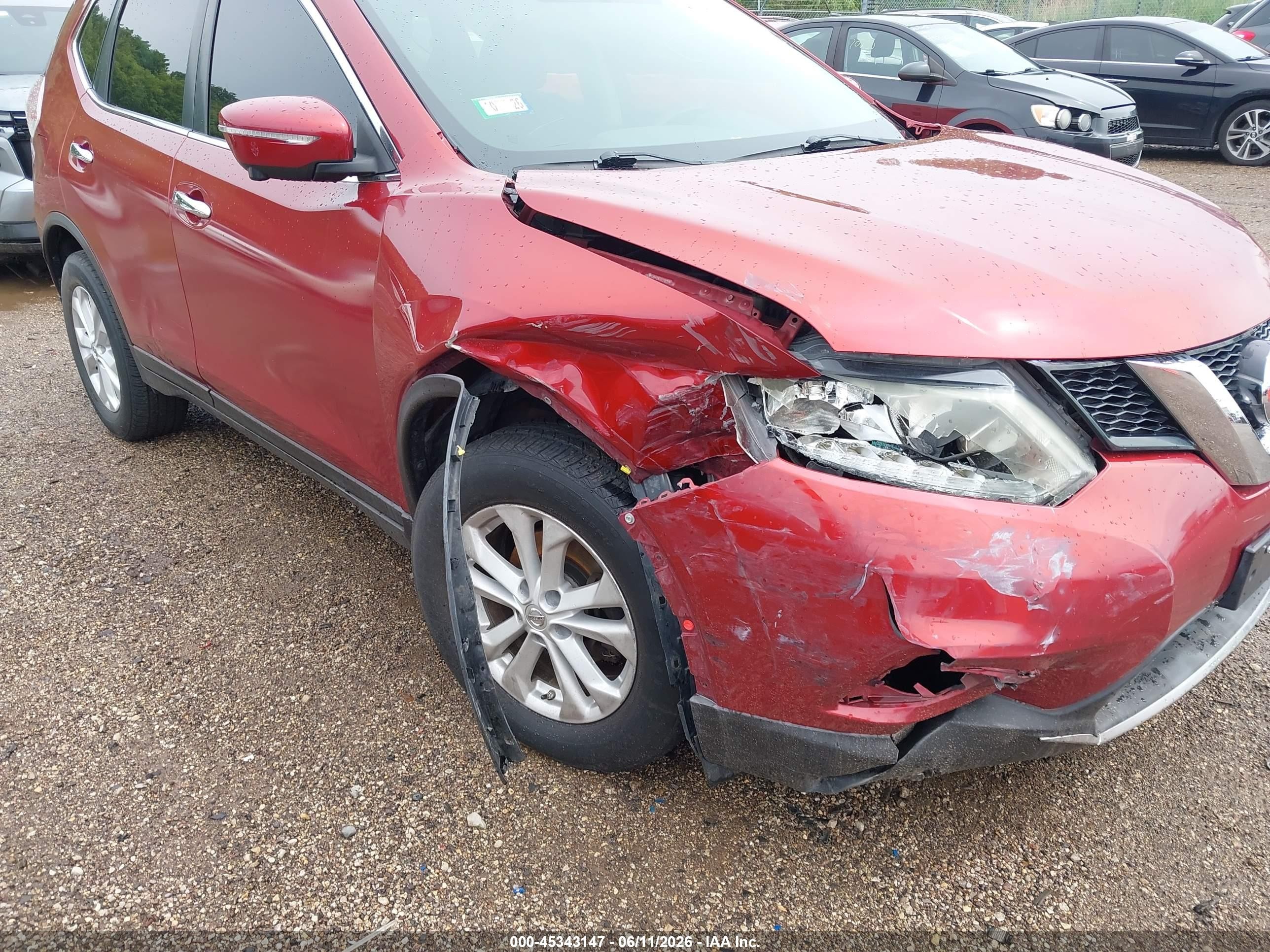 2014 Nissan Rogue Sv Red vin: 5N1AT2MV3EC808177
