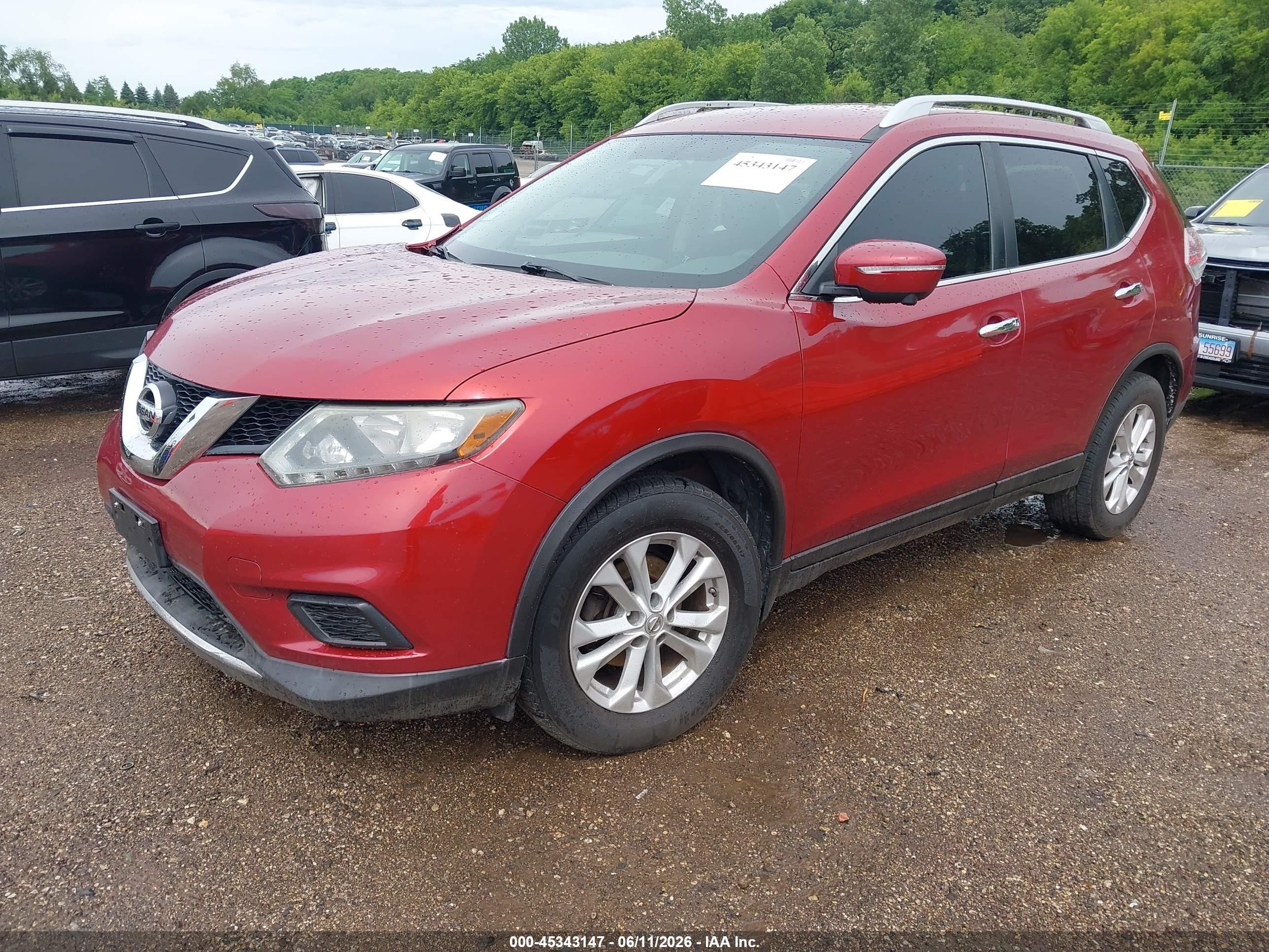 2014 Nissan Rogue Sv Red vin: 5N1AT2MV3EC808177