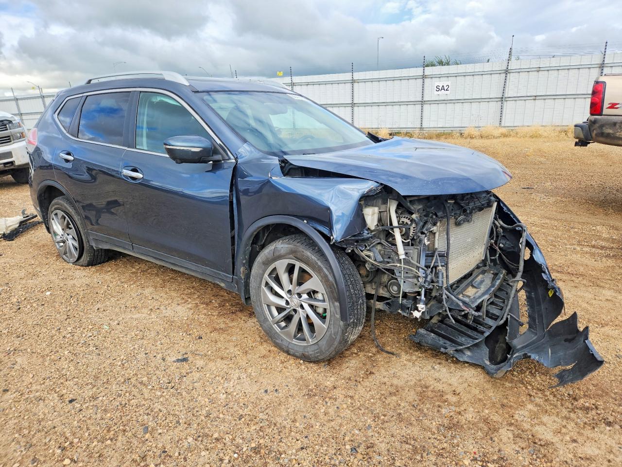 2014 Nissan Rogue S Синий vin: 5N1AT2MV3EC824427