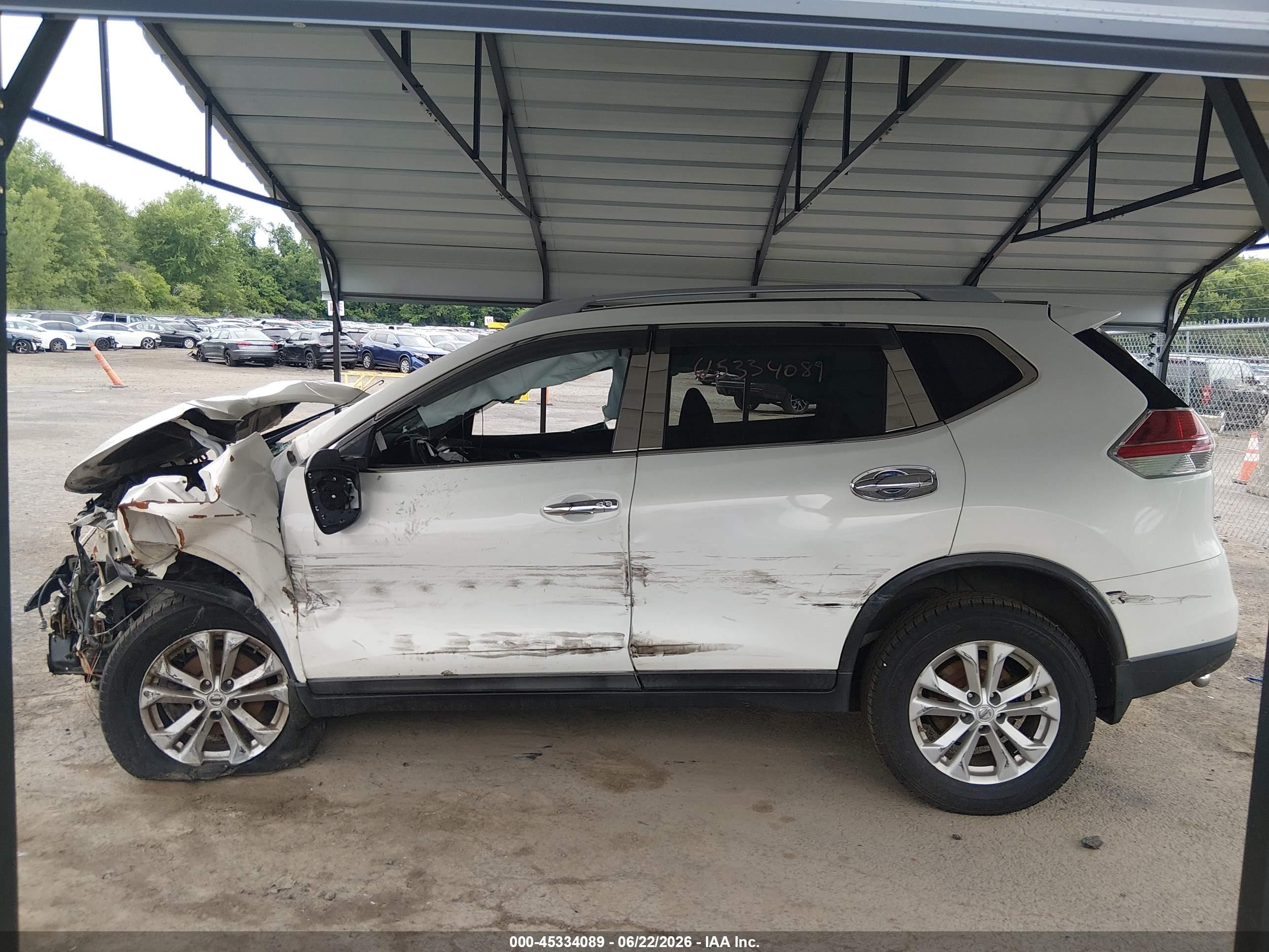 2014 Nissan Rogue Sv White vin: 5N1AT2MV3EC829062