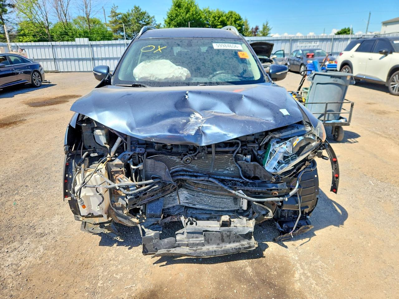 2014 Nissan Rogue S Синий vin: 5N1AT2MV3EC837372