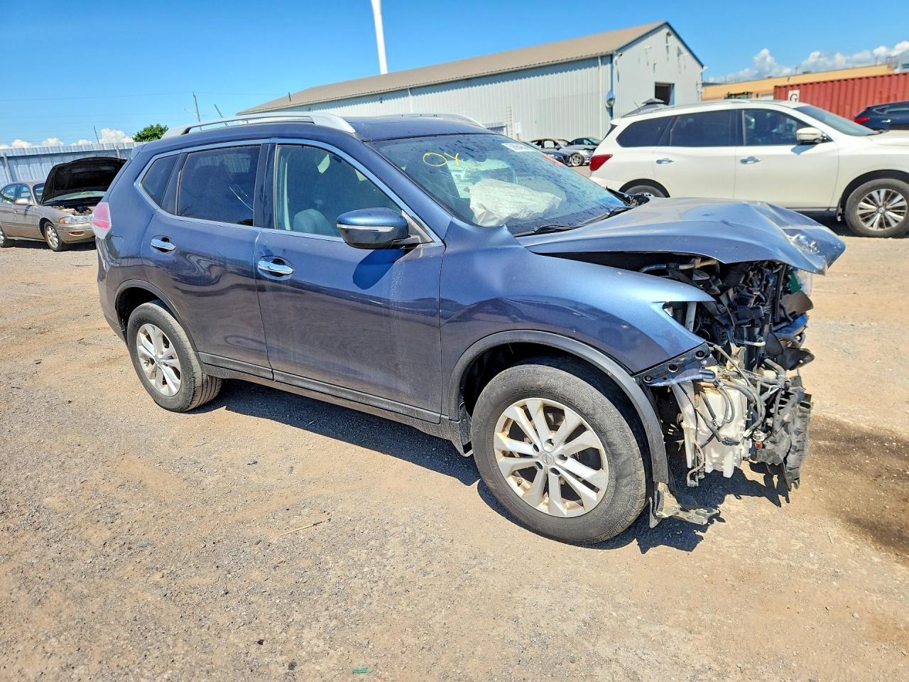 2014 Nissan Rogue S Синий vin: 5N1AT2MV3EC837372