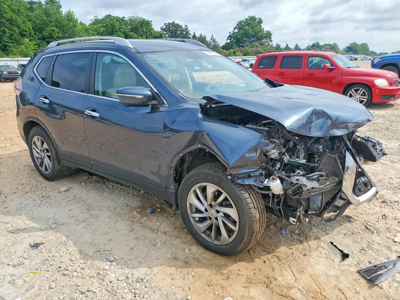 2014 Nissan Rogue Sl Blue vin: 5N1AT2MV3EC839767