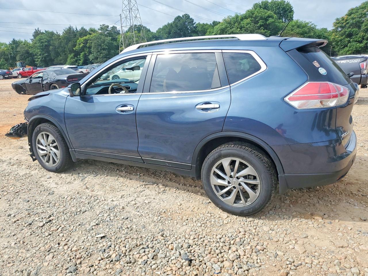 2014 Nissan Rogue Sl Blue vin: 5N1AT2MV3EC839767