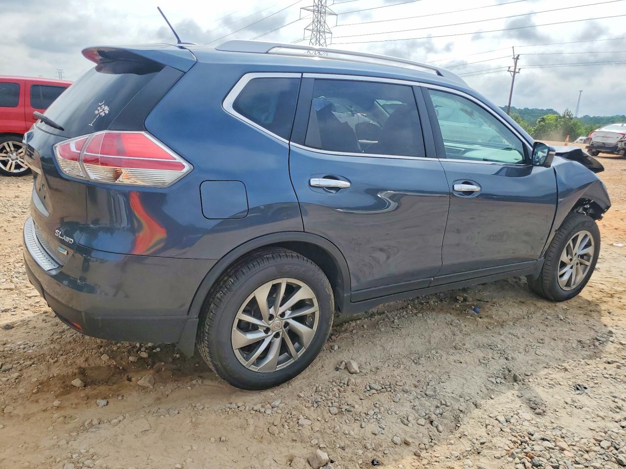2014 Nissan Rogue Sl Blue vin: 5N1AT2MV3EC839767