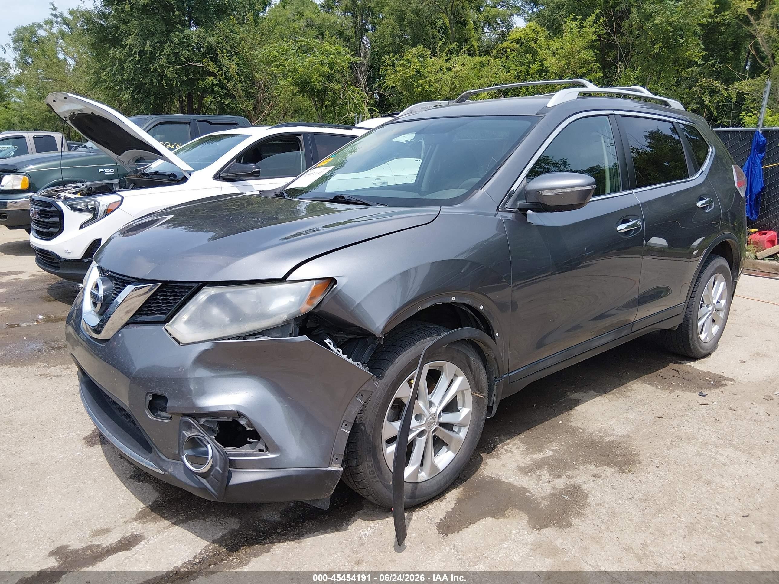2014 Nissan Rogue Sv Gray vin: 5N1AT2MV3EC843589