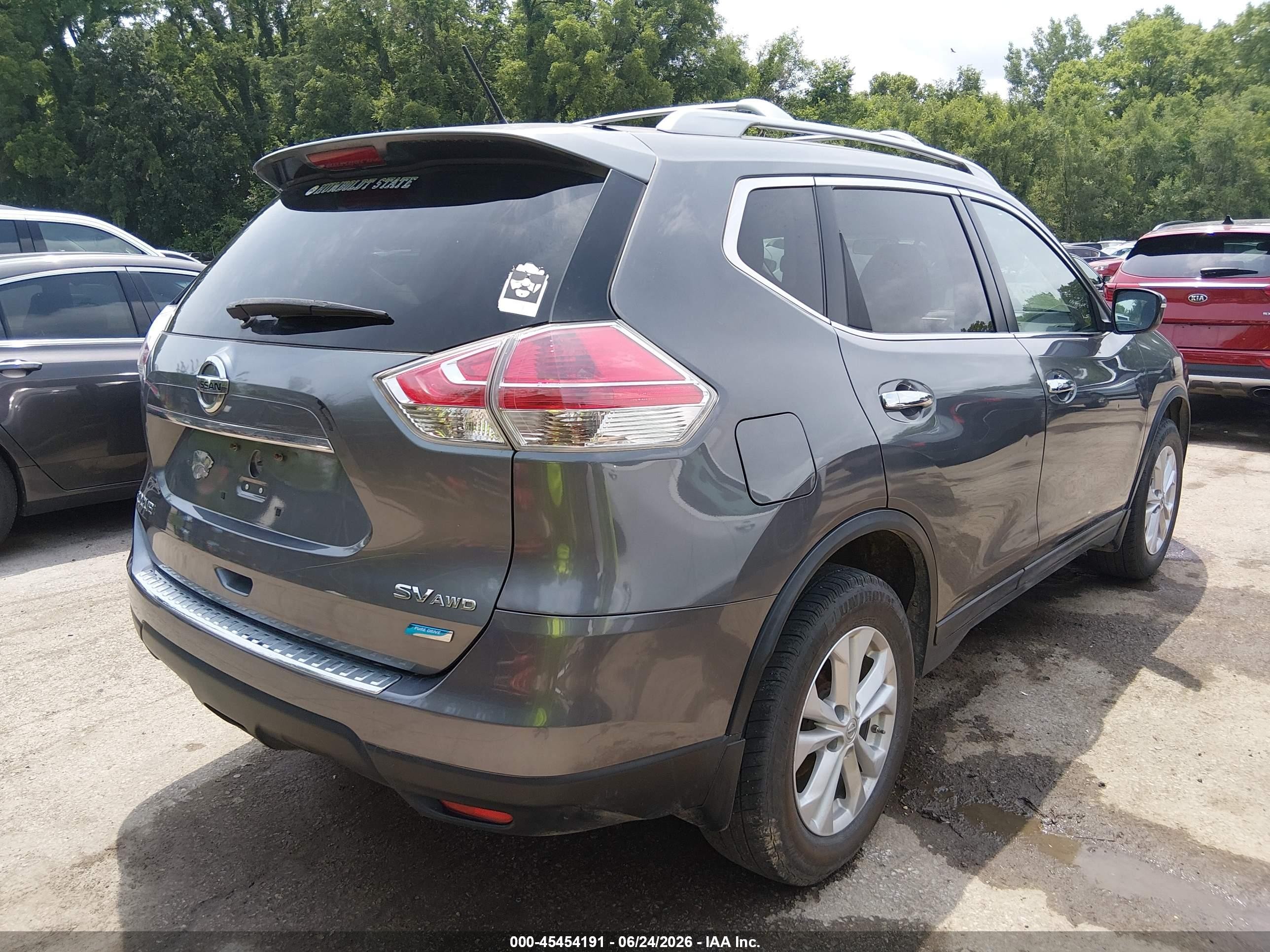 2014 Nissan Rogue Sv Gray vin: 5N1AT2MV3EC843589