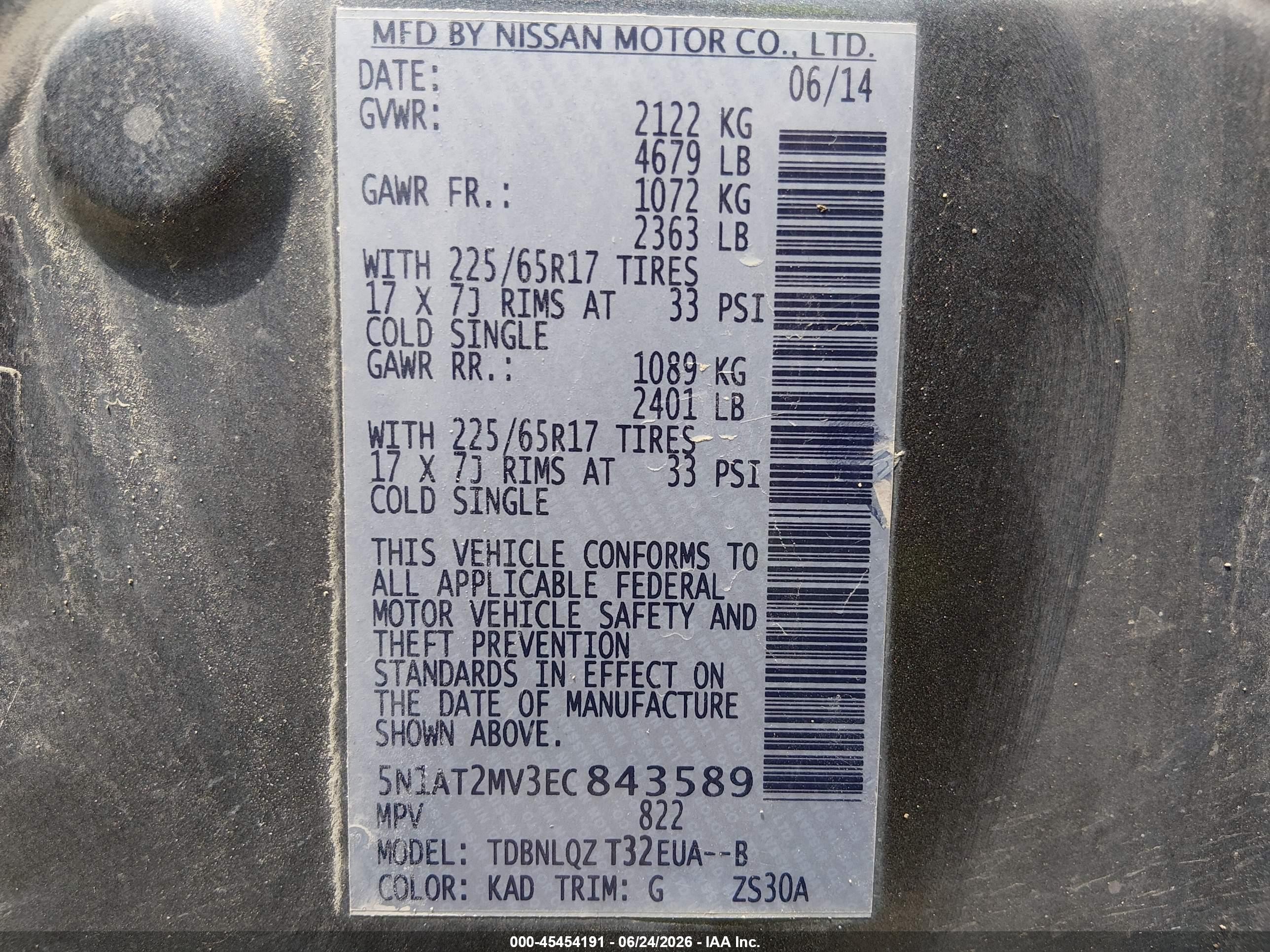 2014 Nissan Rogue Sv Gray vin: 5N1AT2MV3EC843589