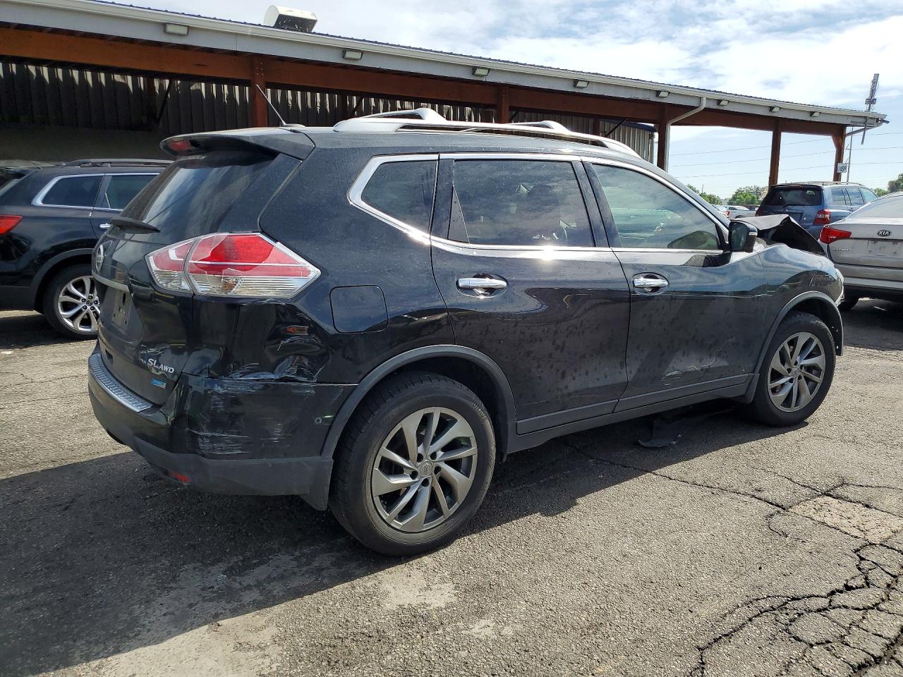 2014 Nissan Rogue Sl Black vin: 5N1AT2MV3EC854091