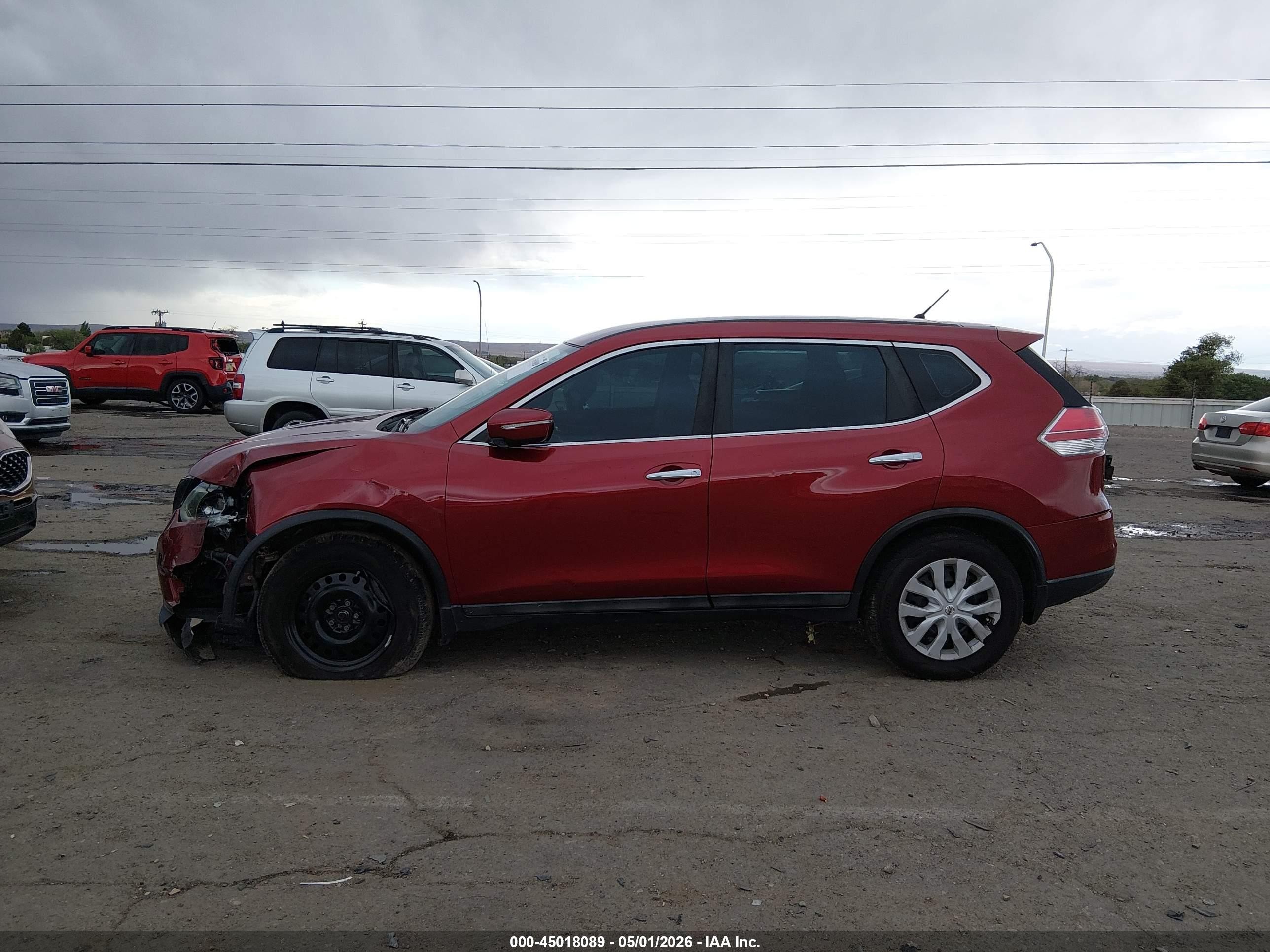 2014 Nissan Rogue S Red vin: 5N1AT2MV3EC869156