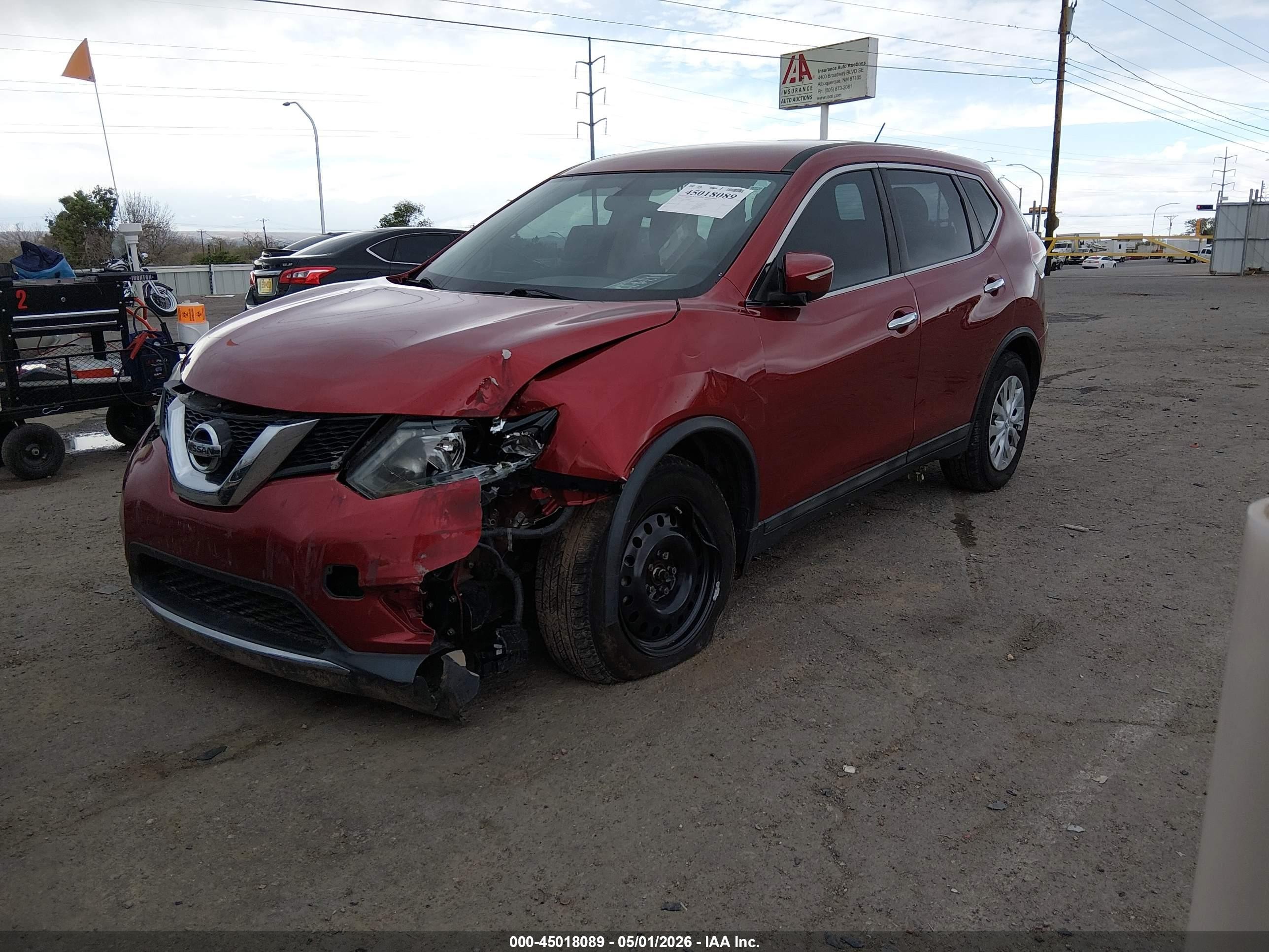 2014 Nissan Rogue S Red vin: 5N1AT2MV3EC869156