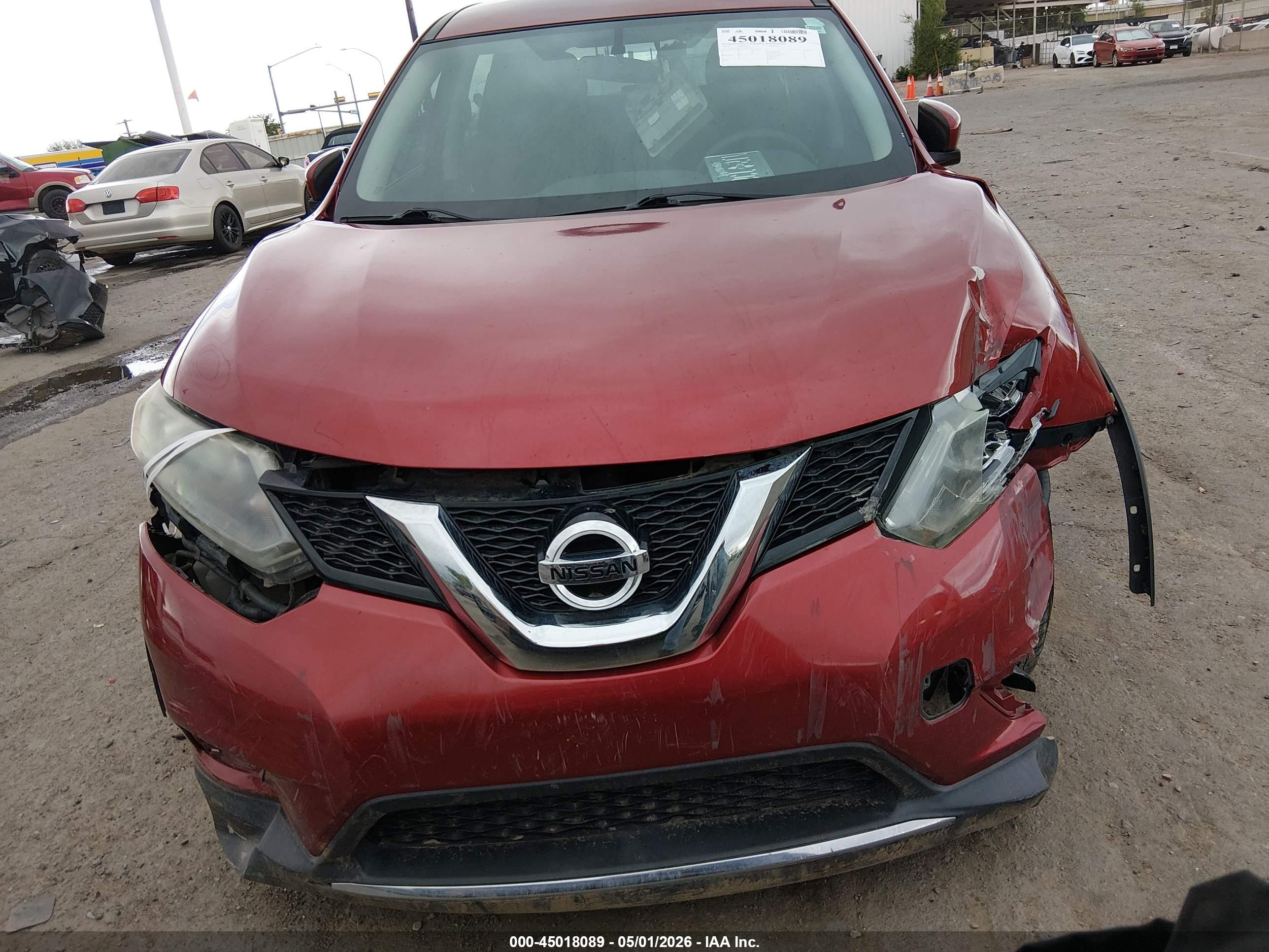 2014 Nissan Rogue S Red vin: 5N1AT2MV3EC869156