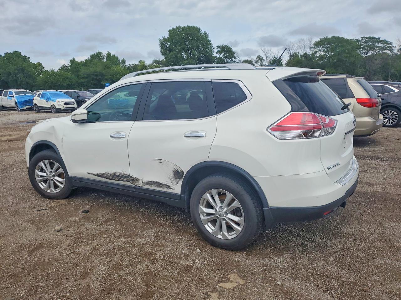 2014 Nissan Rogue Sv White vin: 5N1AT2MV3EC871344