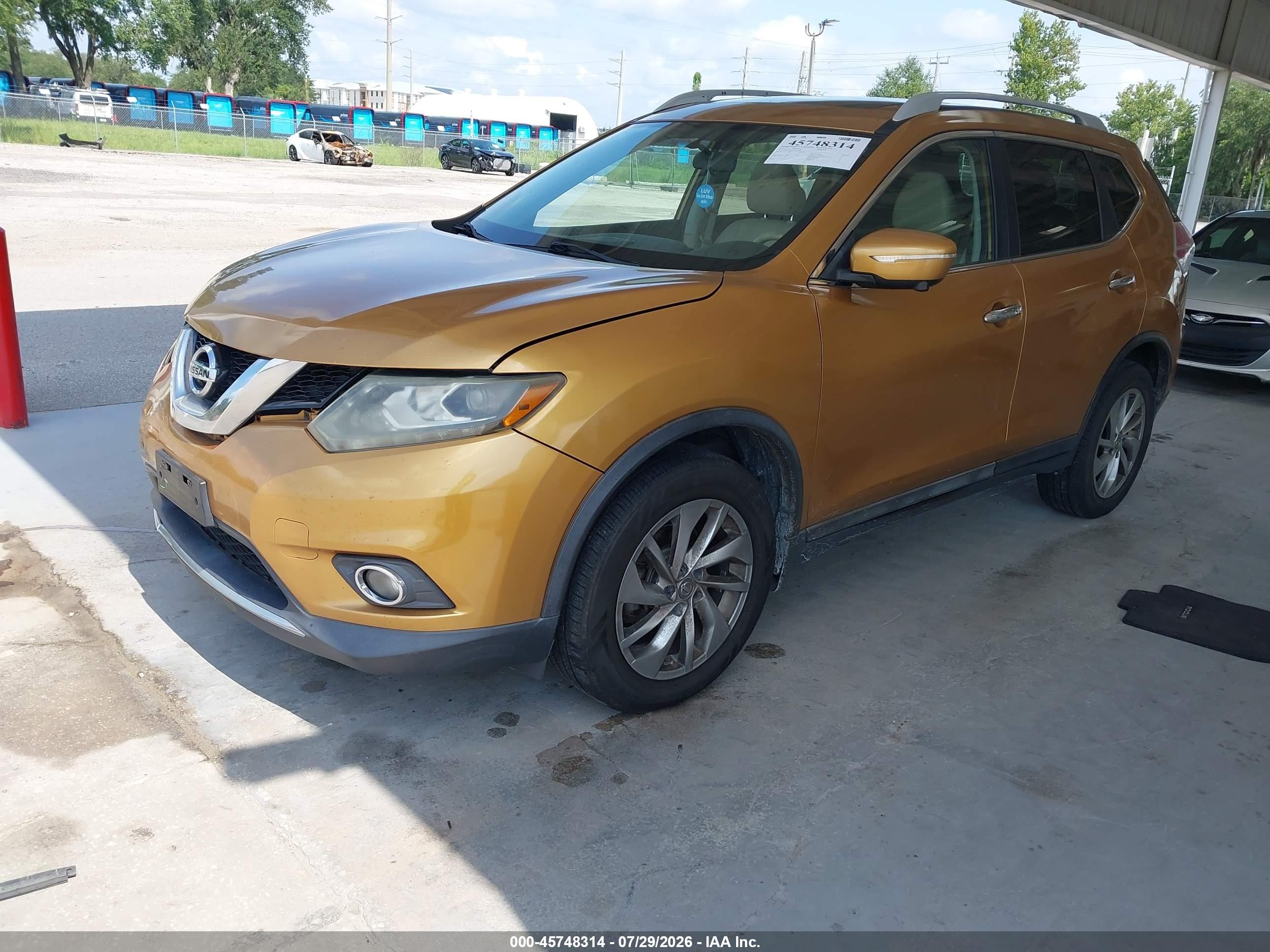 2015 Nissan Rogue Sl White vin: 5N1AT2MV3FC771925