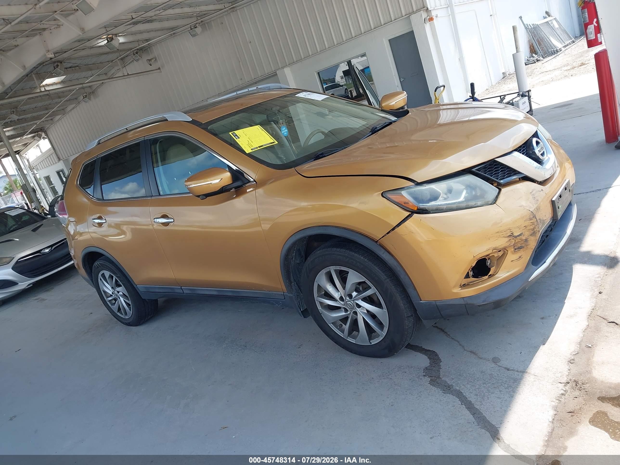 2015 Nissan Rogue Sl White vin: 5N1AT2MV3FC771925