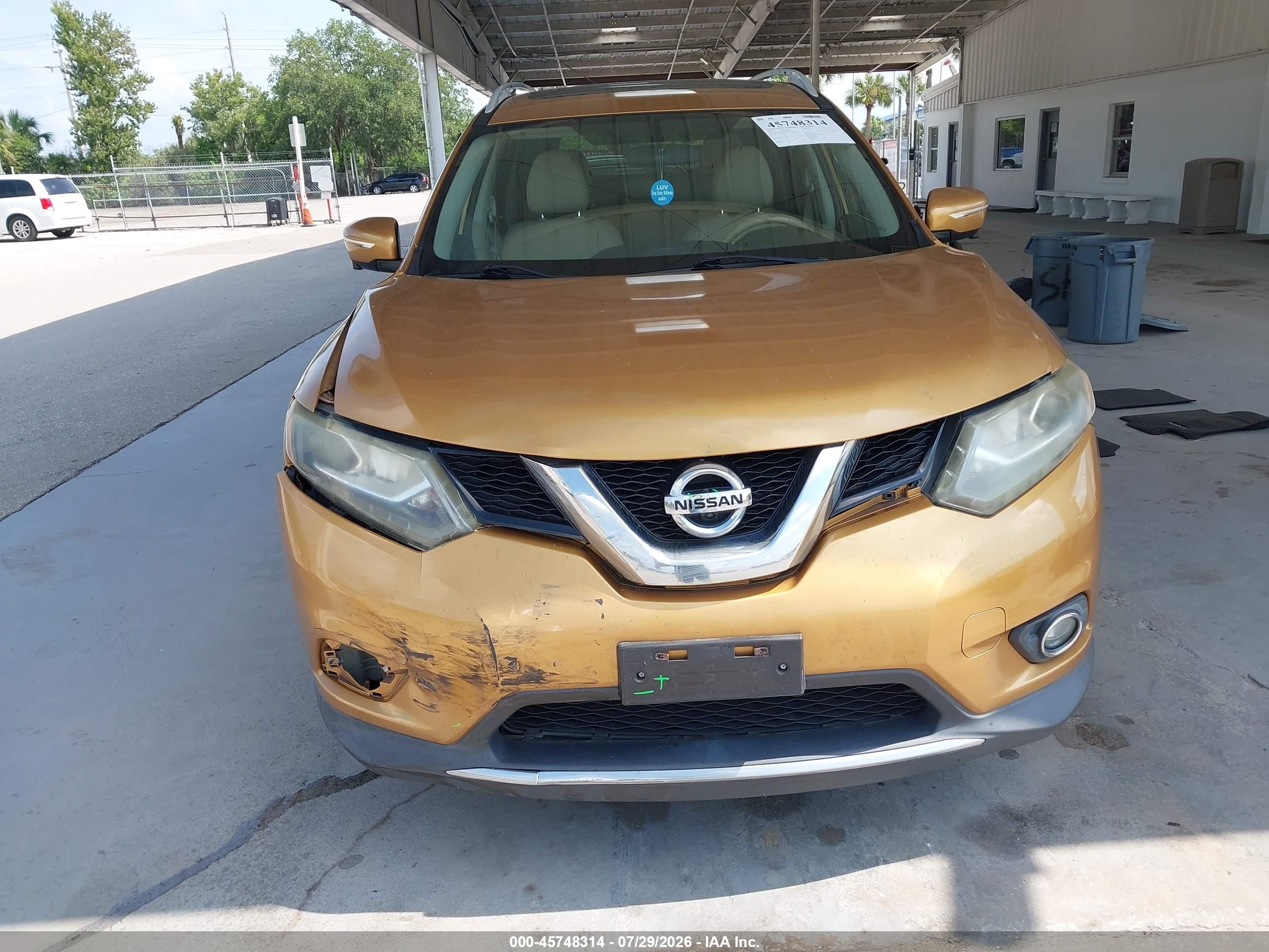 2015 Nissan Rogue Sl White vin: 5N1AT2MV3FC771925