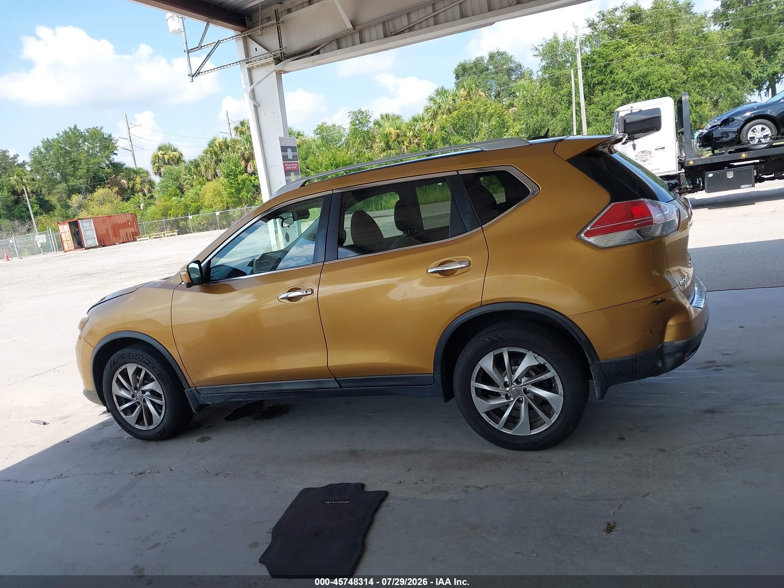 2015 Nissan Rogue Sl White vin: 5N1AT2MV3FC771925