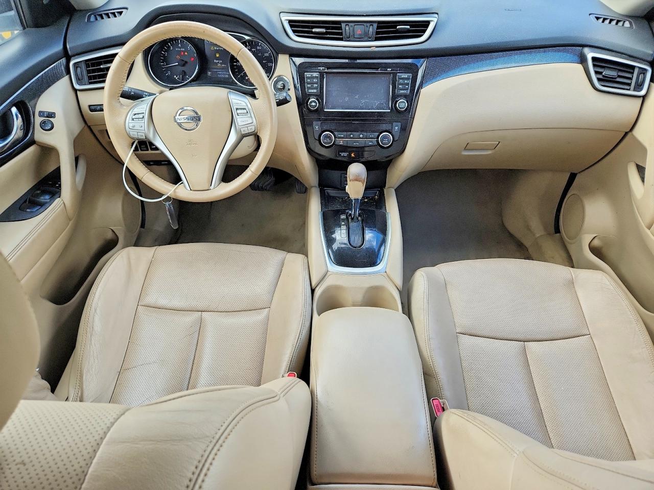 2015 Nissan Rogue Sl Cream vin: 5N1AT2MV3FC776056