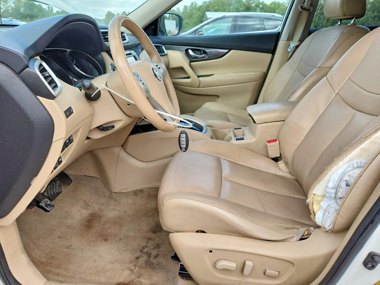 2015 Nissan Rogue Sl Cream vin: 5N1AT2MV3FC776056
