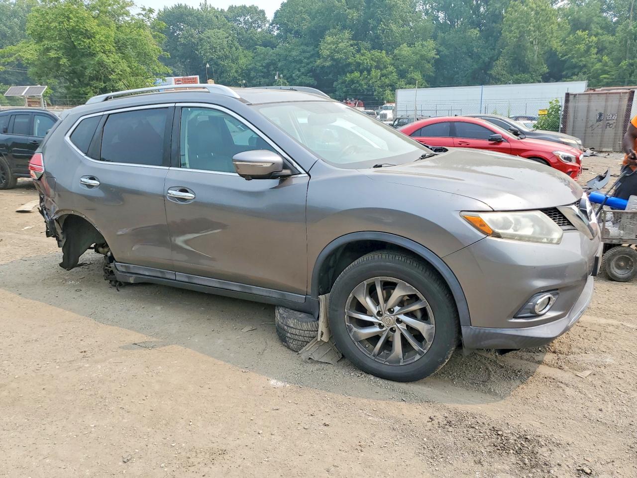 2015 Nissan Rogue Sl Silver vin: 5N1AT2MV3FC793682