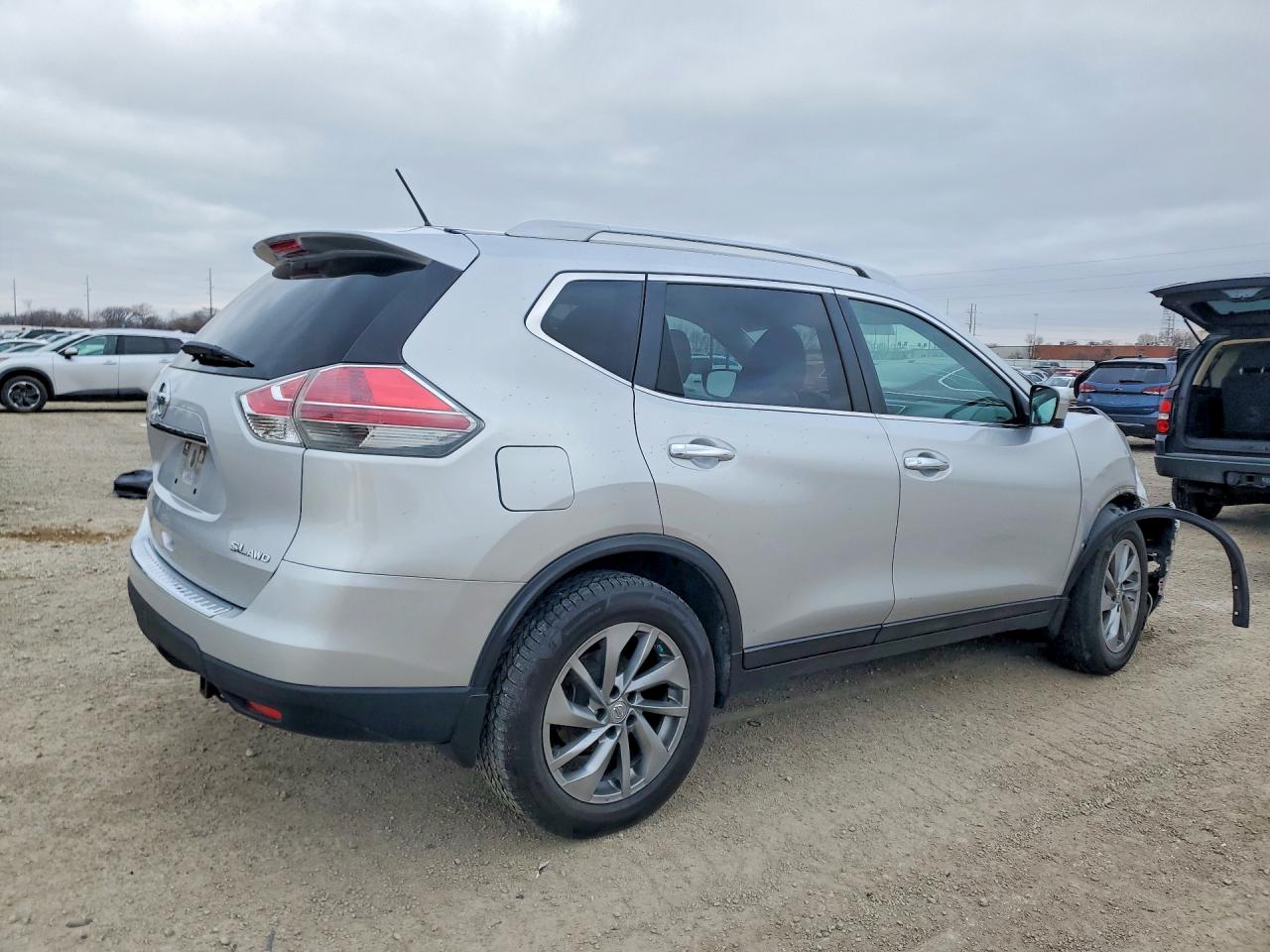 2015 Nissan Rogue Sl Silver vin: 5N1AT2MV3FC798316