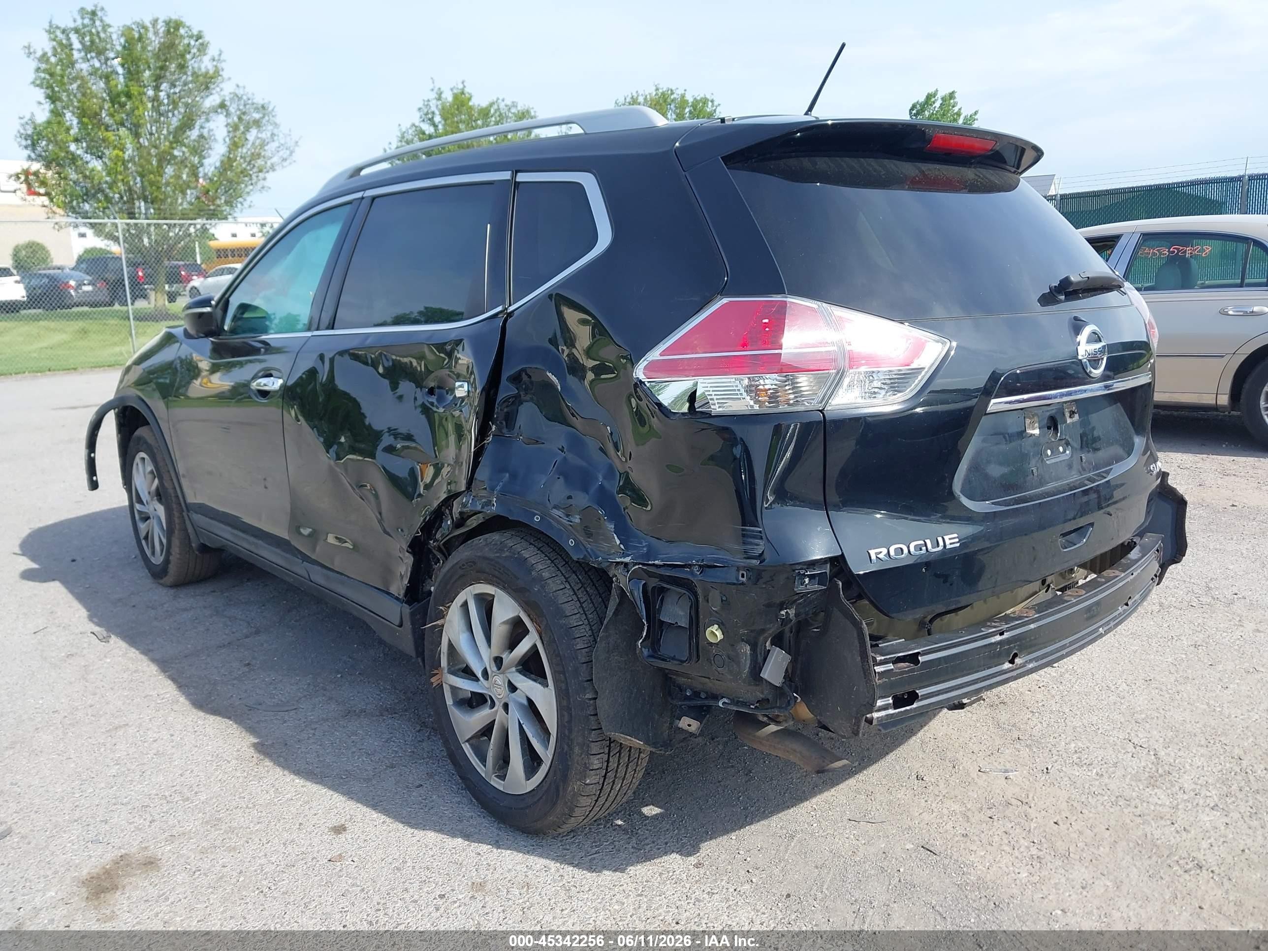 2015 Nissan Rogue Sl Black vin: 5N1AT2MV3FC801067