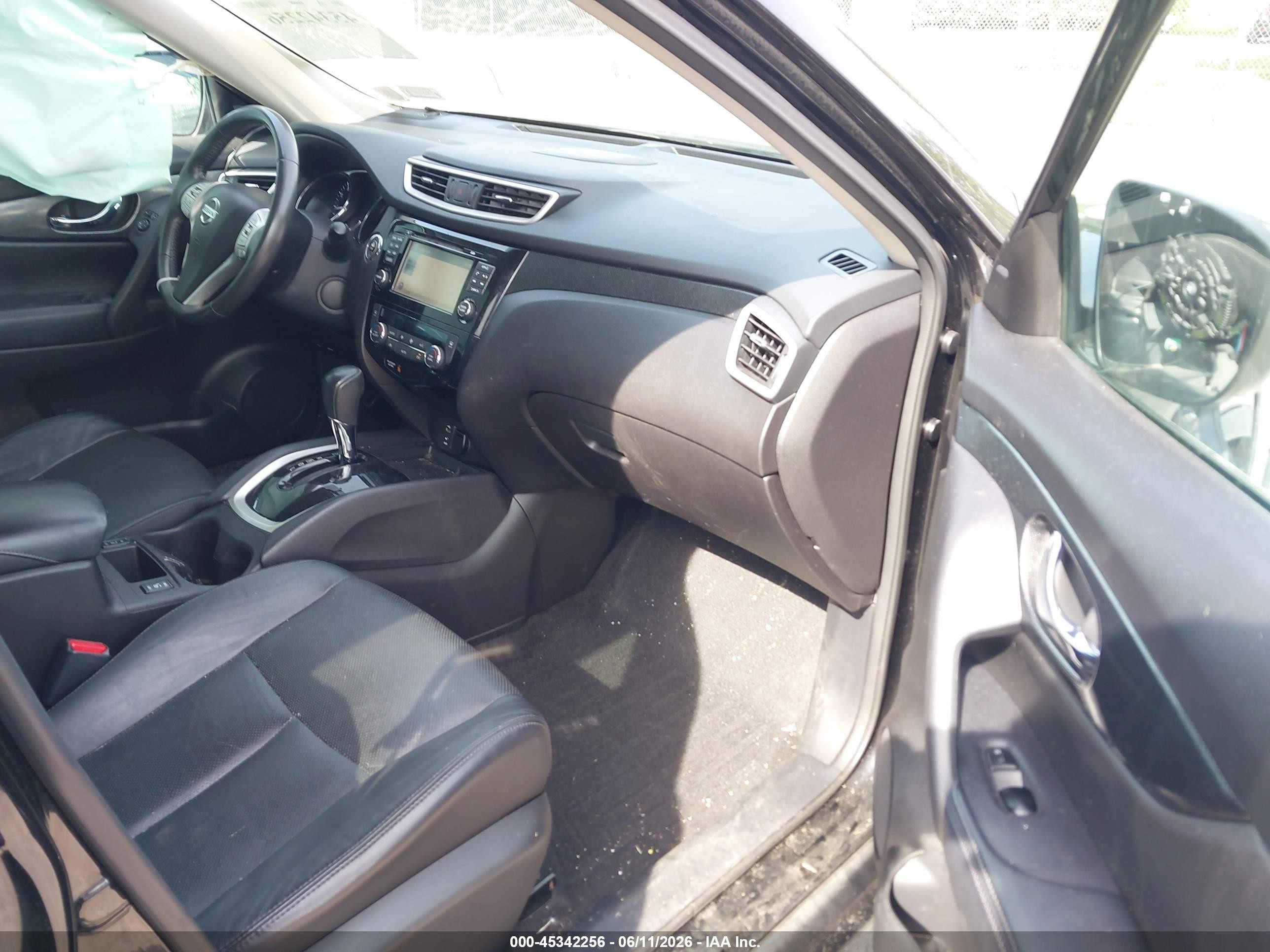 2015 Nissan Rogue Sl Black vin: 5N1AT2MV3FC801067
