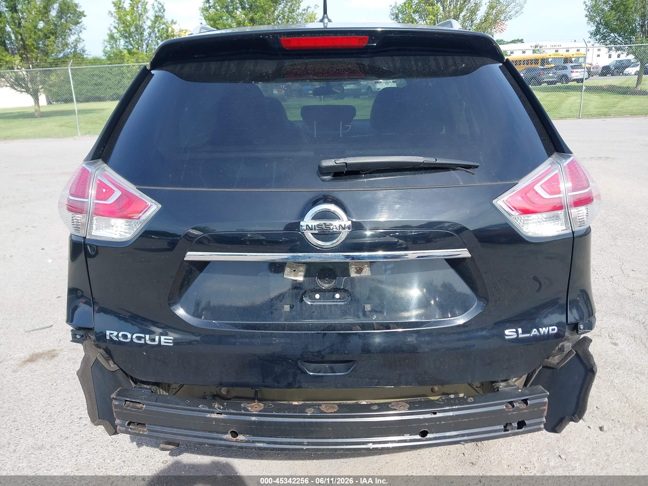 2015 Nissan Rogue Sl Black vin: 5N1AT2MV3FC801067